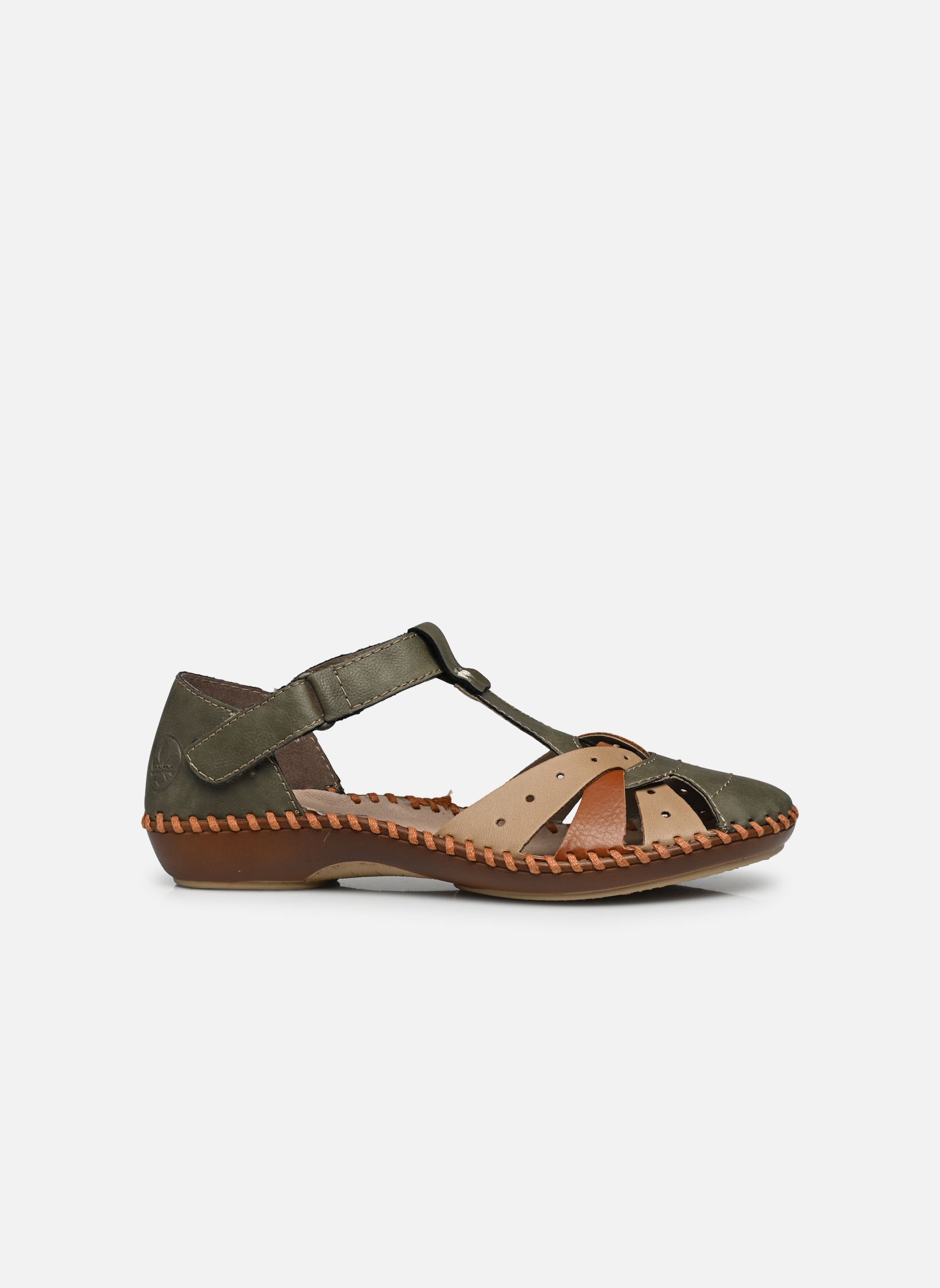 Sandales M1655 femme vert Rieker Sandales M1655 femme vert OLIVE/BEIGE/CAYENNE