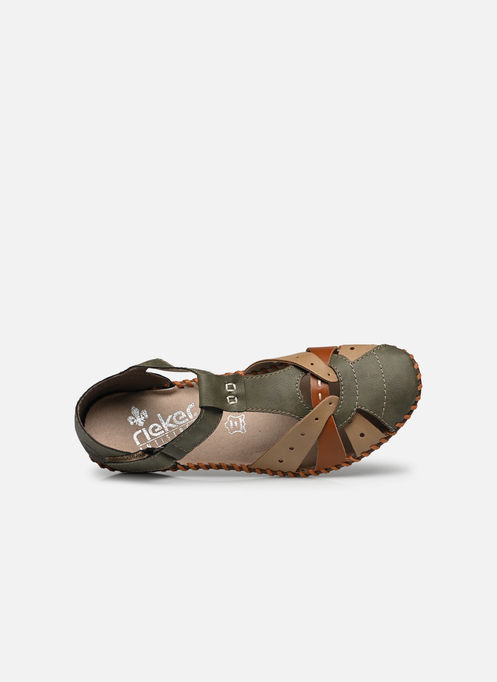 Sandales M1655 femme vert Rieker Sandales M1655 femme vert OLIVE/BEIGE/CAYENNE