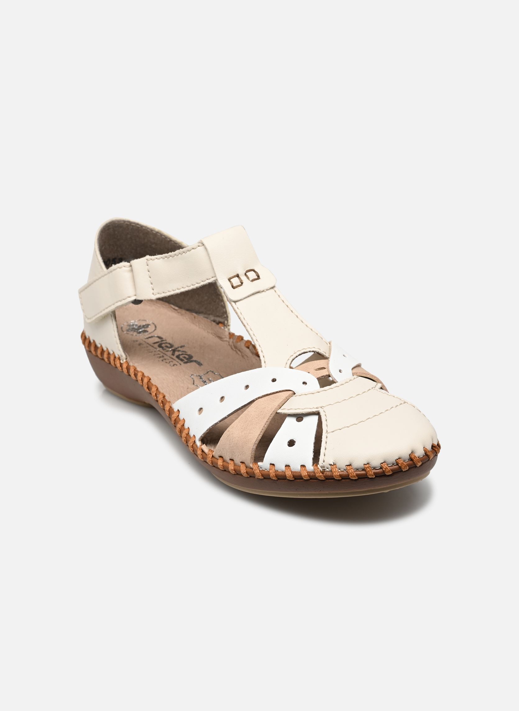 Sandalen M1655 dames wit Rieker Sandalen M1655 dames wit PORZELLAN/WEISS/ALTROSA