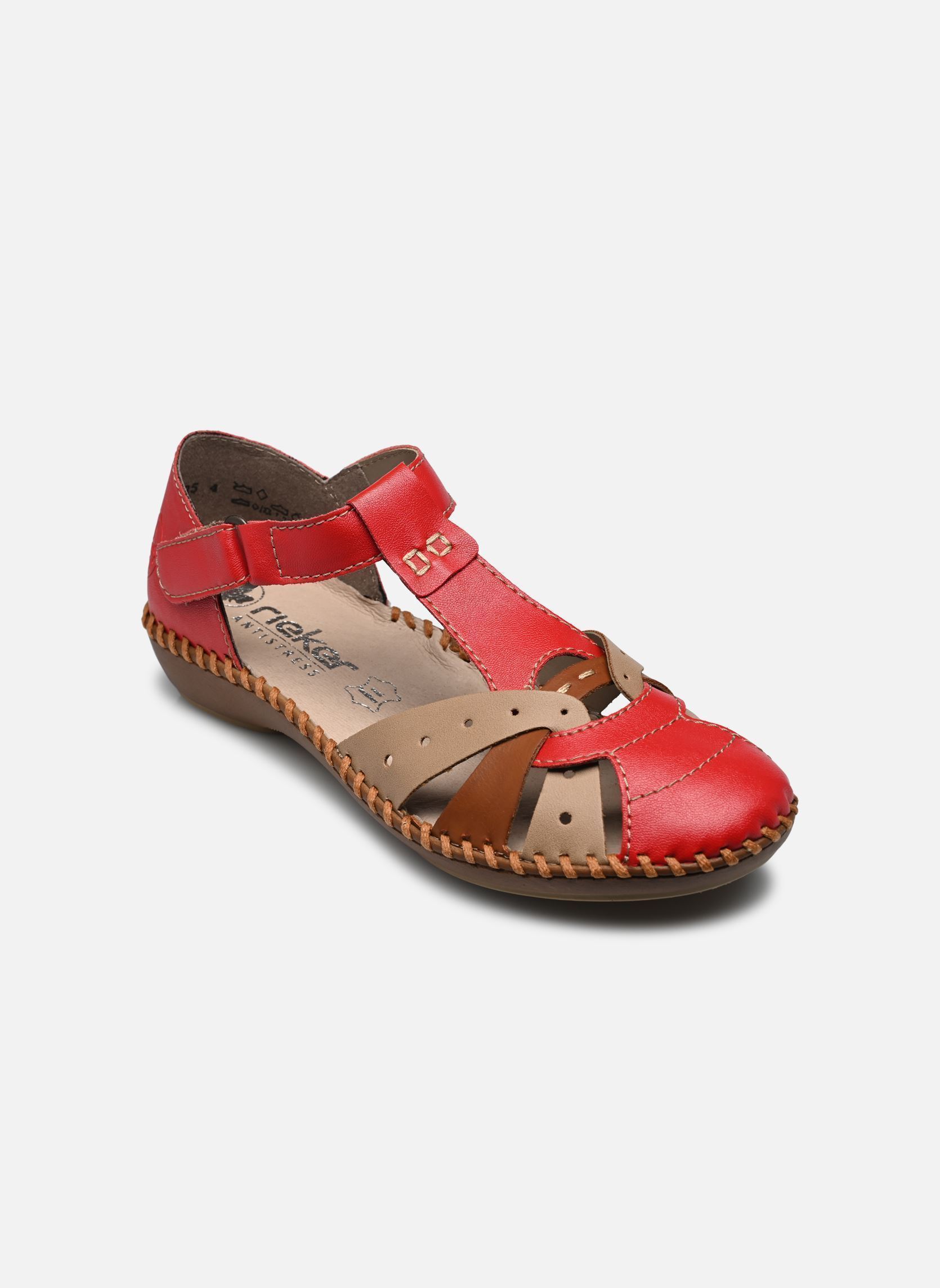 Sandalen M1655 dames rood Rieker Sandalen M1655 dames rood ROUGE COMBINE