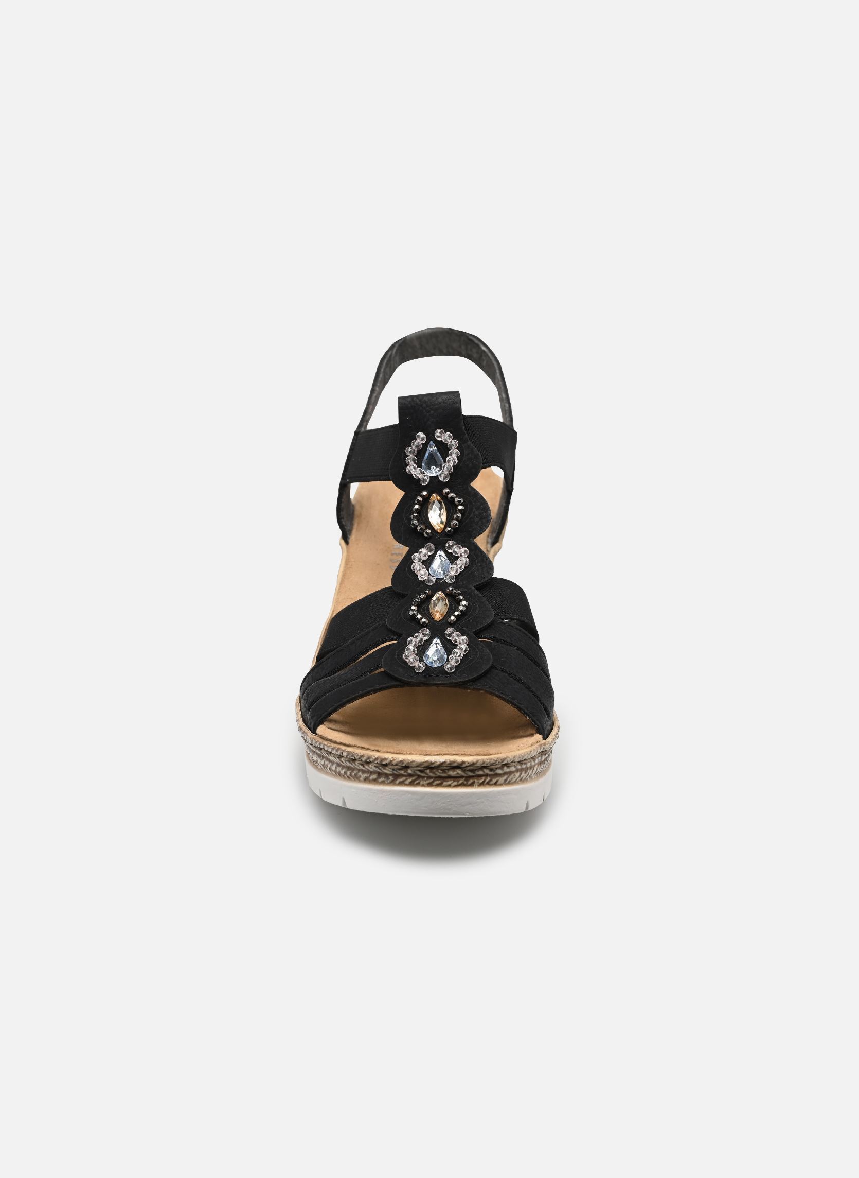 Sandalen met sleehak en plateau 619B2 dames zwart Rieker Sandalen met sleehak en plateau 619B2 dames zwart SCHWARZ