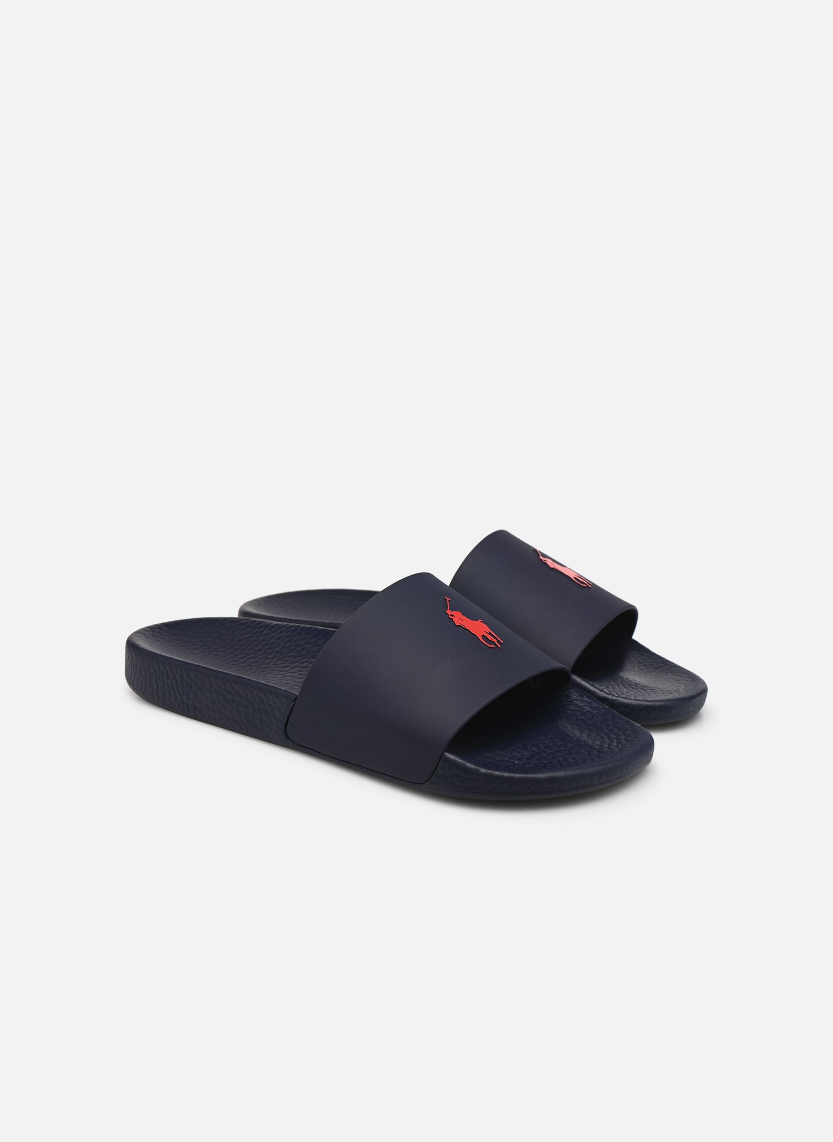 Sandalen en muilen POLO SLIDE heren blauw Polo Ralph Lauren Sandalen en muilen POLO SLIDE heren blauw NAVY/RED PP