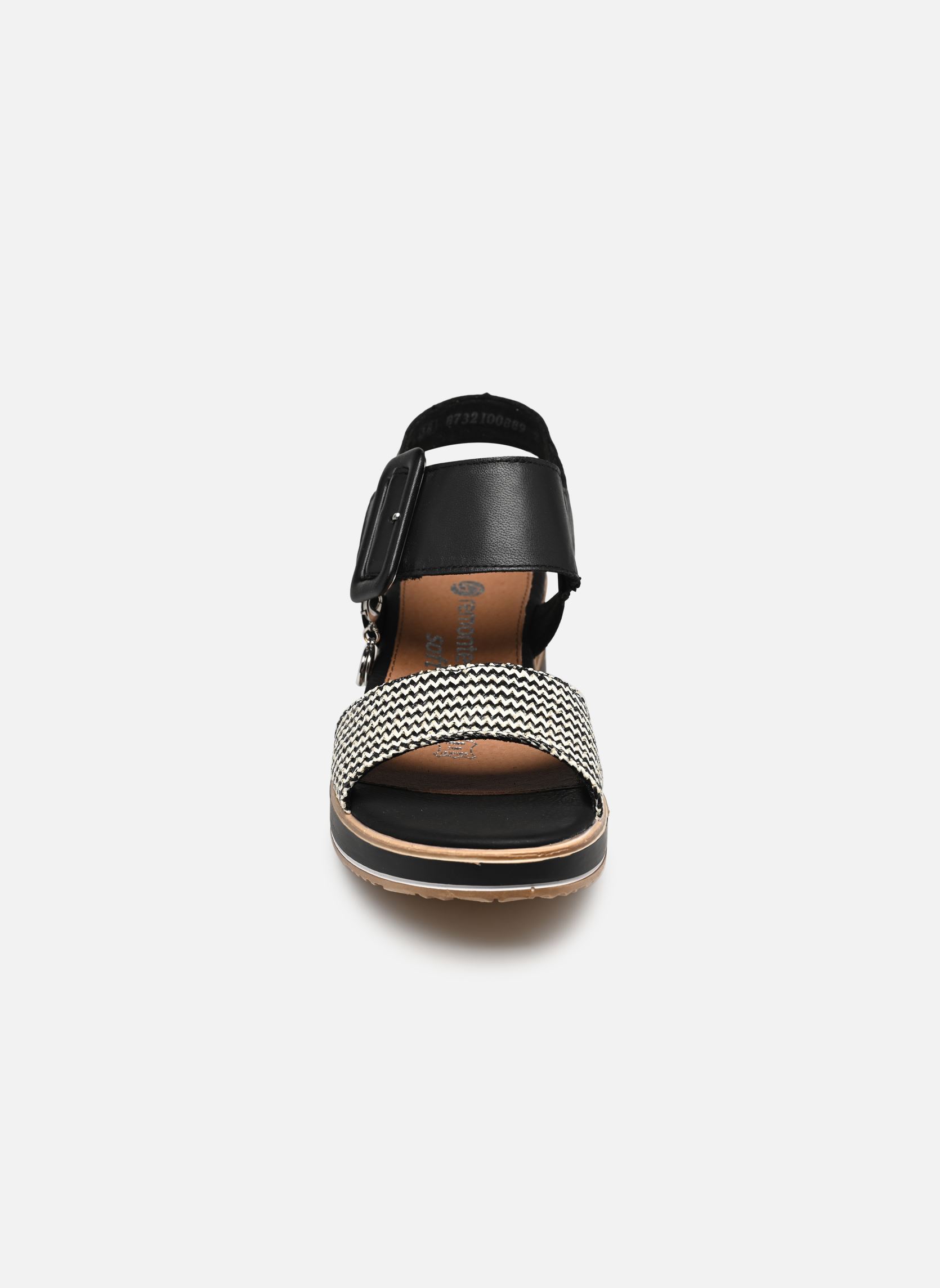Sandales compensées et plateformes D6453 femme noir Remonte Sandales compensées et plateformes D6453 femme noir SCHWARZ-CREMA/SCHWARZ