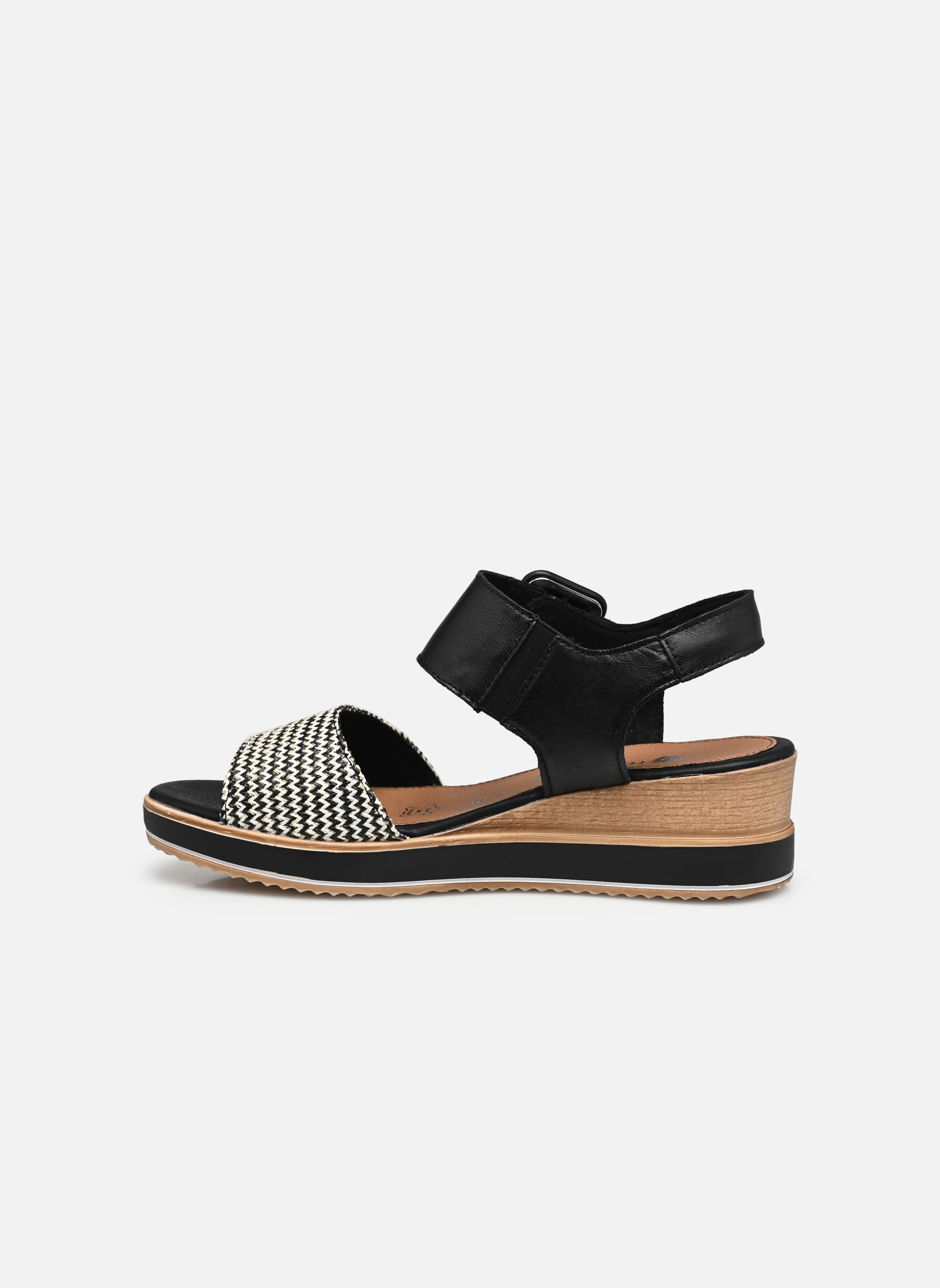 Sandales compensées et plateformes D6453 femme noir Remonte Sandales compensées et plateformes D6453 femme noir SCHWARZ-CREMA/SCHWARZ