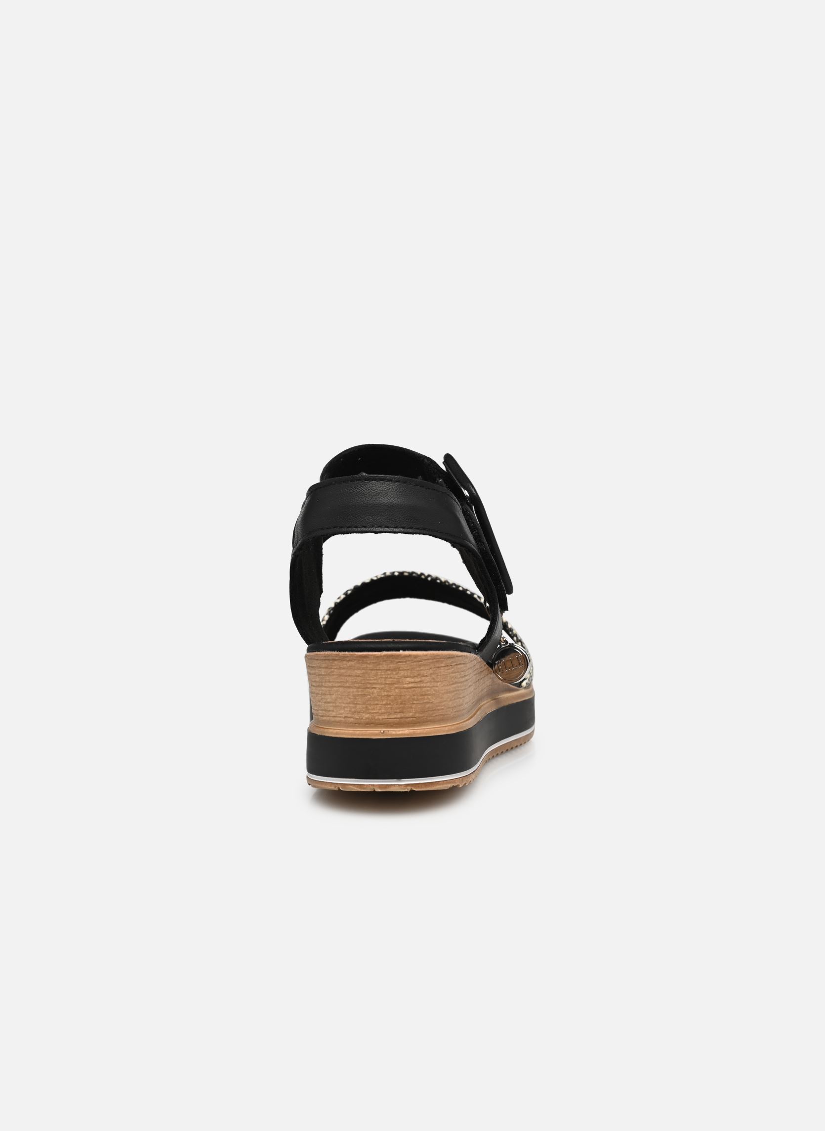 Sandales compensées et plateformes D6453 femme noir Remonte Sandales compensées et plateformes D6453 femme noir SCHWARZ-CREMA/SCHWARZ