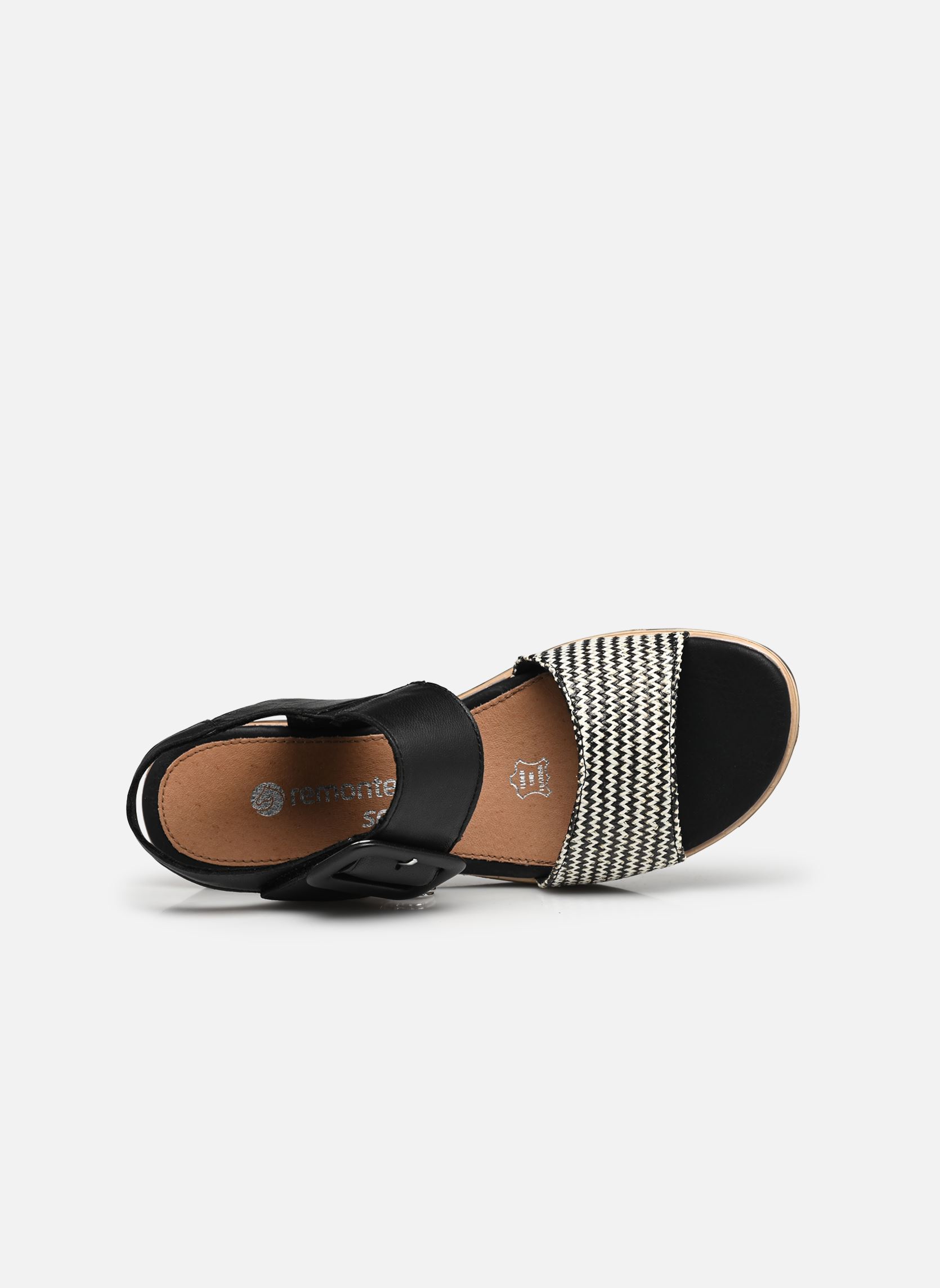 Sandales compensées et plateformes D6453 femme noir Remonte Sandales compensées et plateformes D6453 femme noir SCHWARZ-CREMA/SCHWARZ