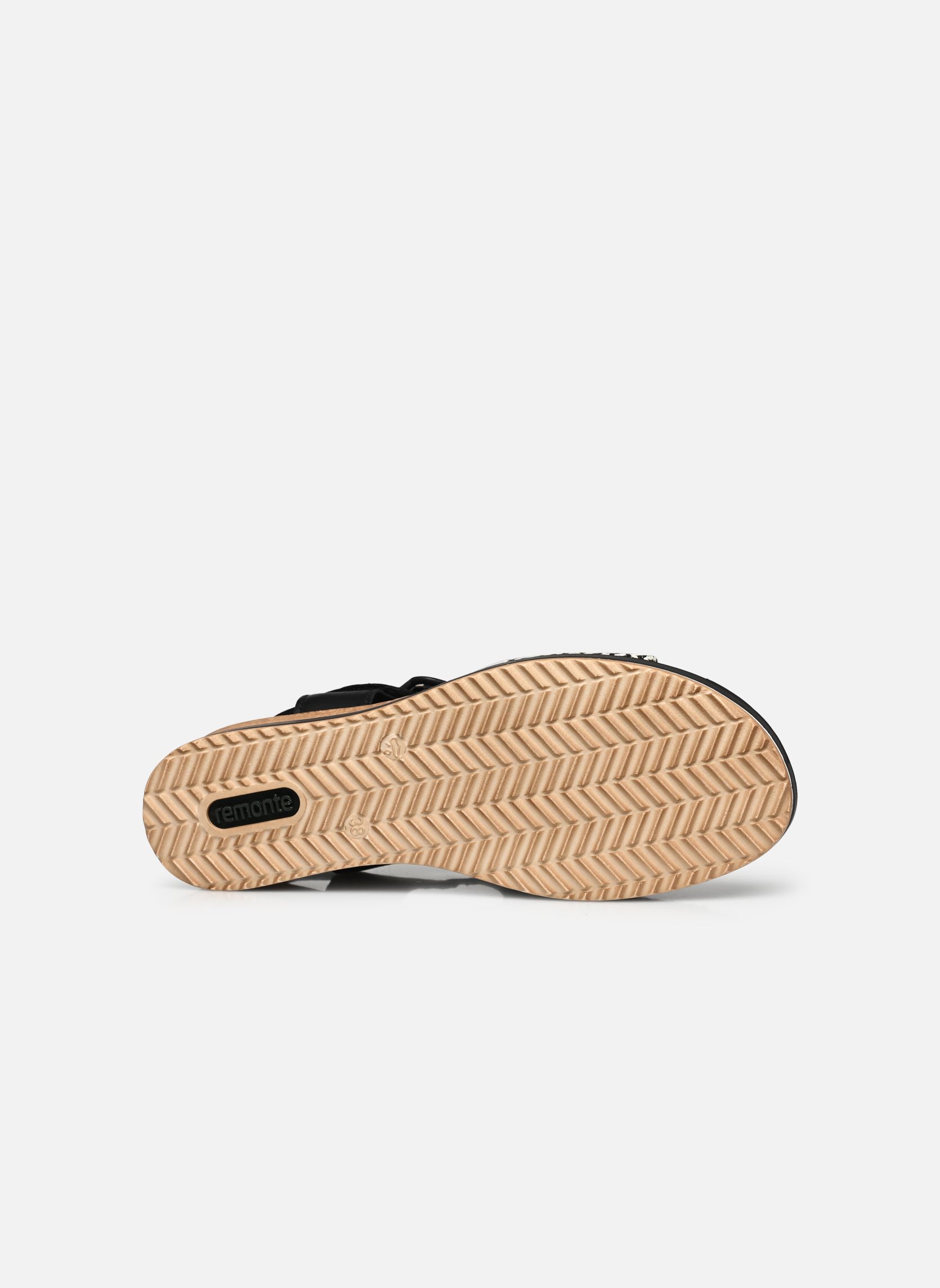 Sandales compensées et plateformes D6453 femme noir Remonte Sandales compensées et plateformes D6453 femme noir SCHWARZ-CREMA/SCHWARZ