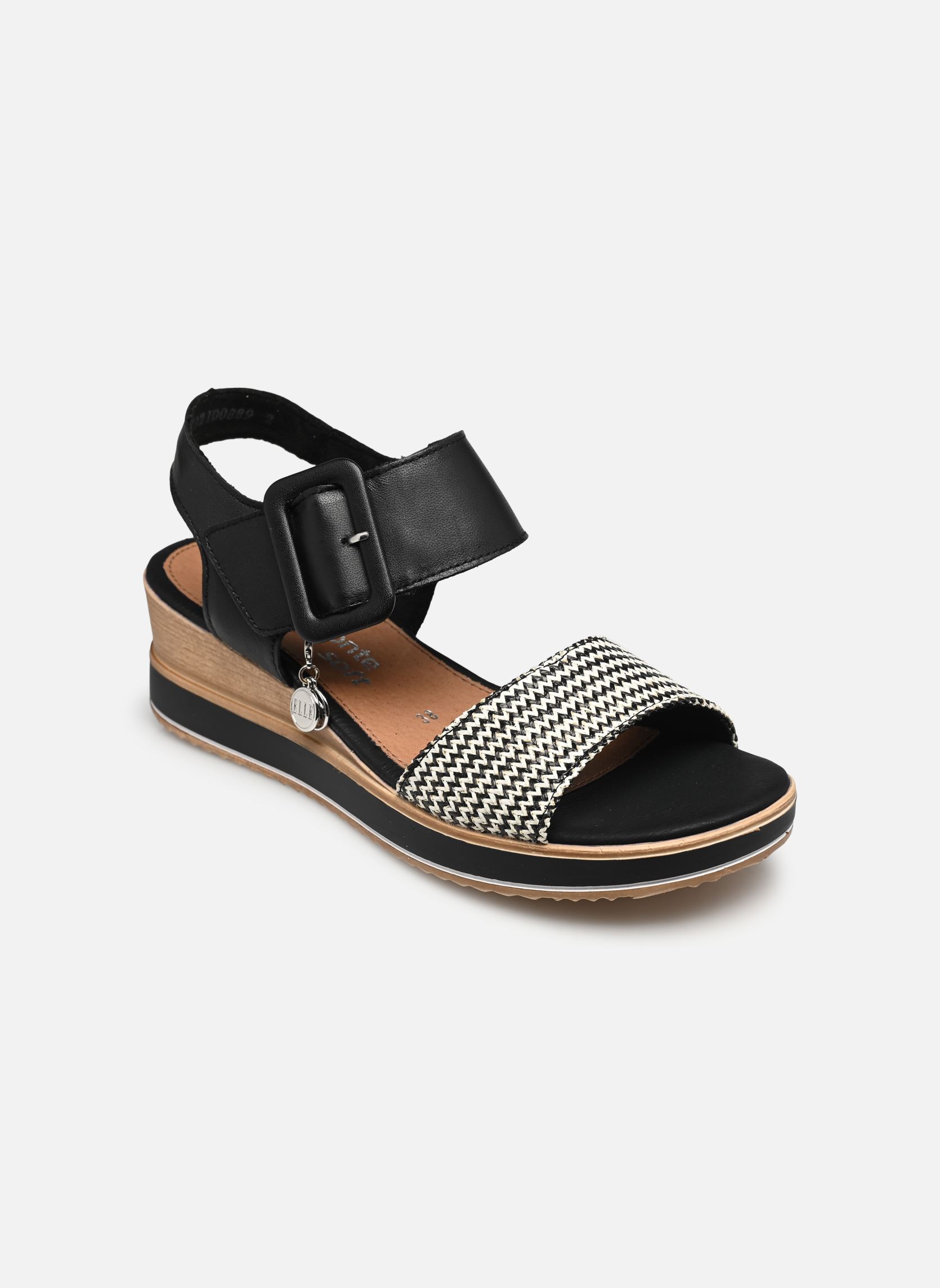 Sandales compensées et plateformes D6453 femme noir Remonte Sandales compensées et plateformes D6453 femme noir SCHWARZ-CREMA/SCHWARZ