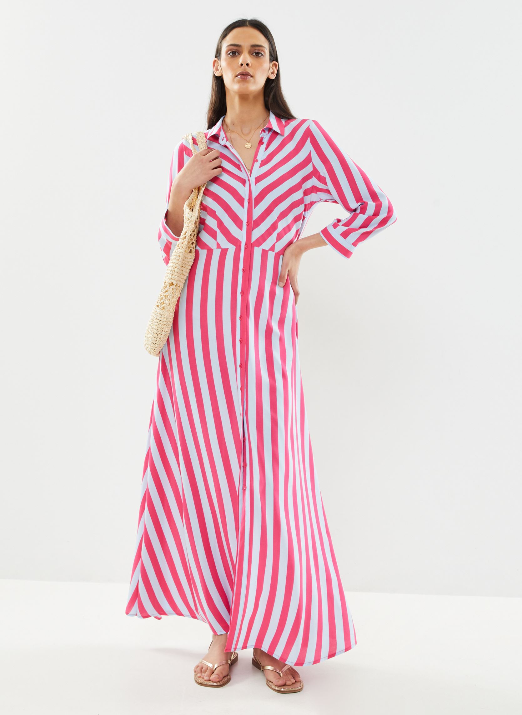 Robes longues Yassavanna Long Shirt Dress S. Noos femme rose Y.A.S Robes longues Yassavanna Long Shirt Dress S. Noos femme rose CLEAR SKY