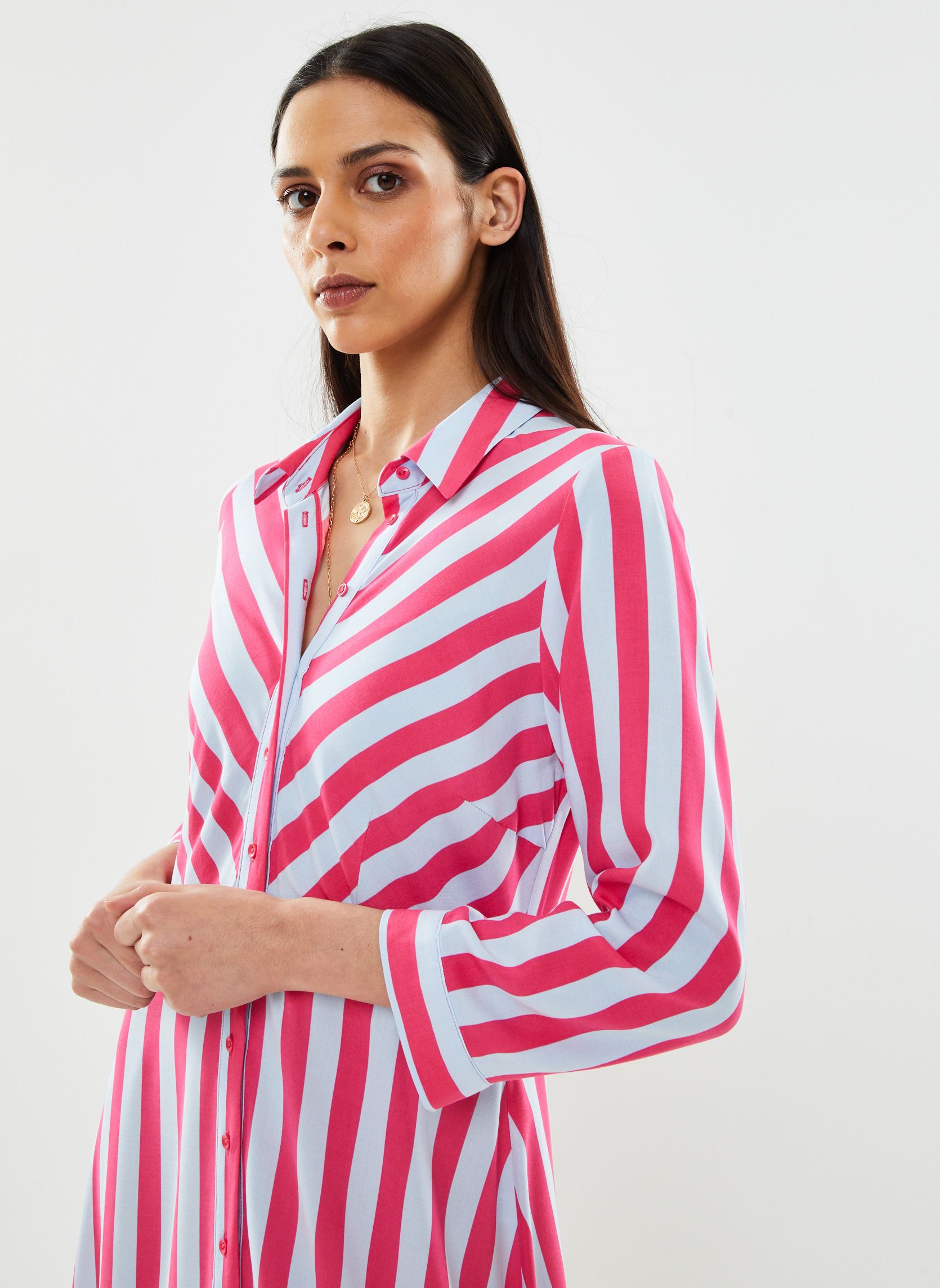 Robes longues Yassavanna Long Shirt Dress S. Noos femme rose Y.A.S Robes longues Yassavanna Long Shirt Dress S. Noos femme rose CLEAR SKY
