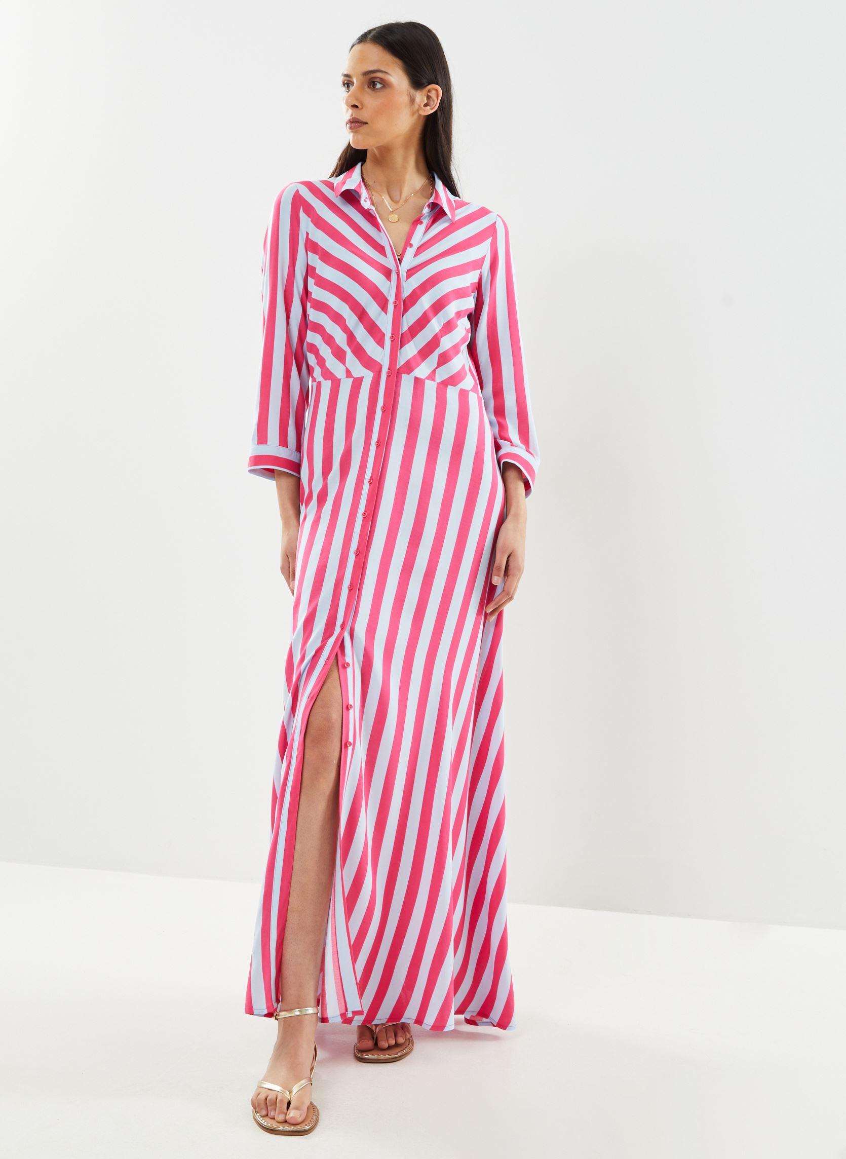 Robes longues Yassavanna Long Shirt Dress S. Noos femme rose Y.A.S Robes longues Yassavanna Long Shirt Dress S. Noos femme rose CLEAR SKY