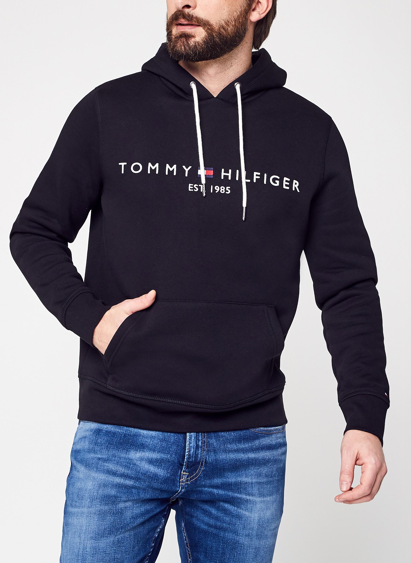 Jersey con capucha Core Tommy Logo Hoodie hombre negro Tommy Hilfiger Jersey con capucha Core Tommy Logo Hoodie hombre negro JET BLACK