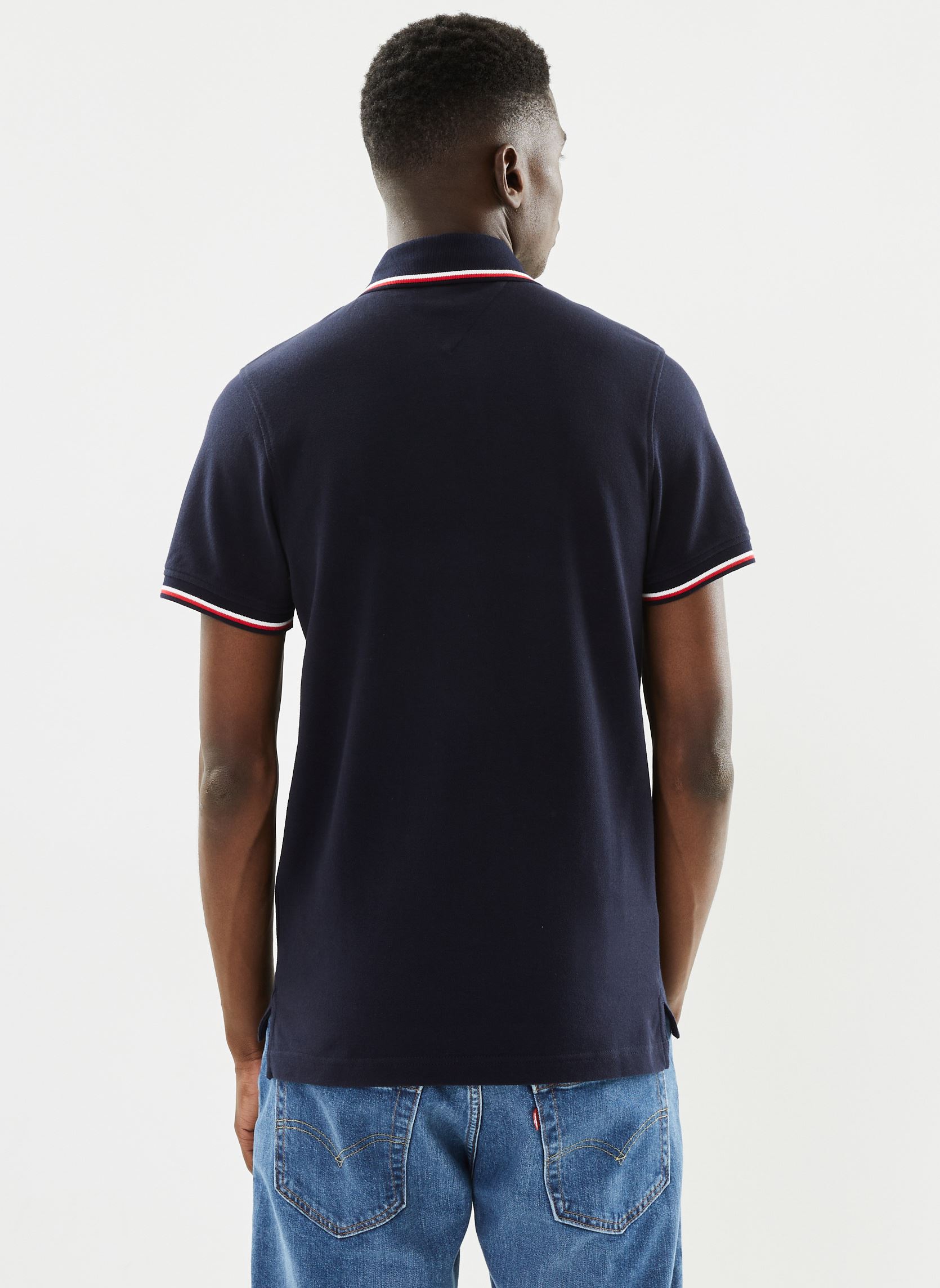 Polos Core Tommy Tipped Slim Polo homme bleu Tommy Hilfiger Polos Core Tommy Tipped Slim Polo homme bleu DESERT SKY