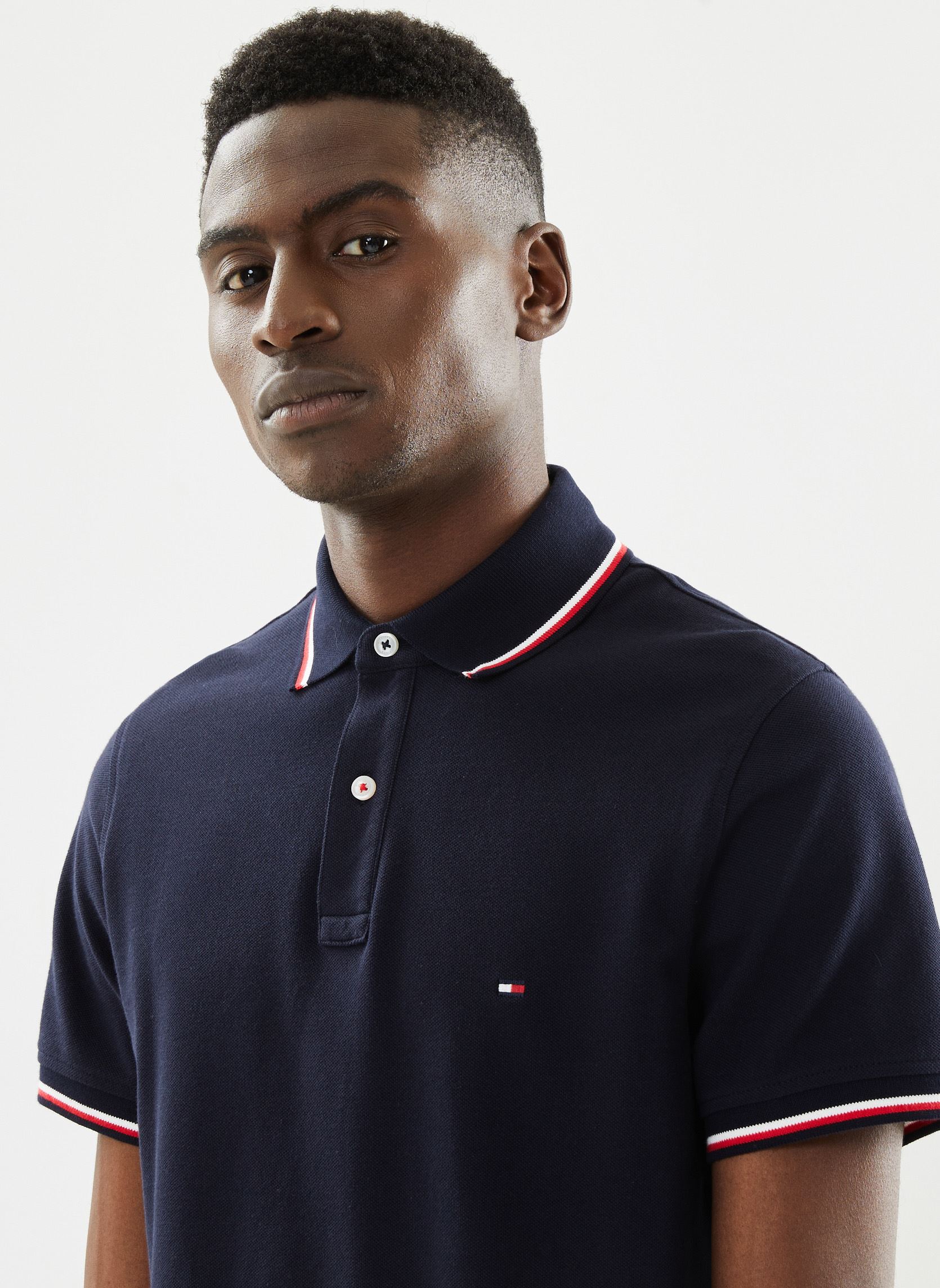 Polos Core Tommy Tipped Slim Polo homme bleu Tommy Hilfiger Polos Core Tommy Tipped Slim Polo homme bleu DESERT SKY
