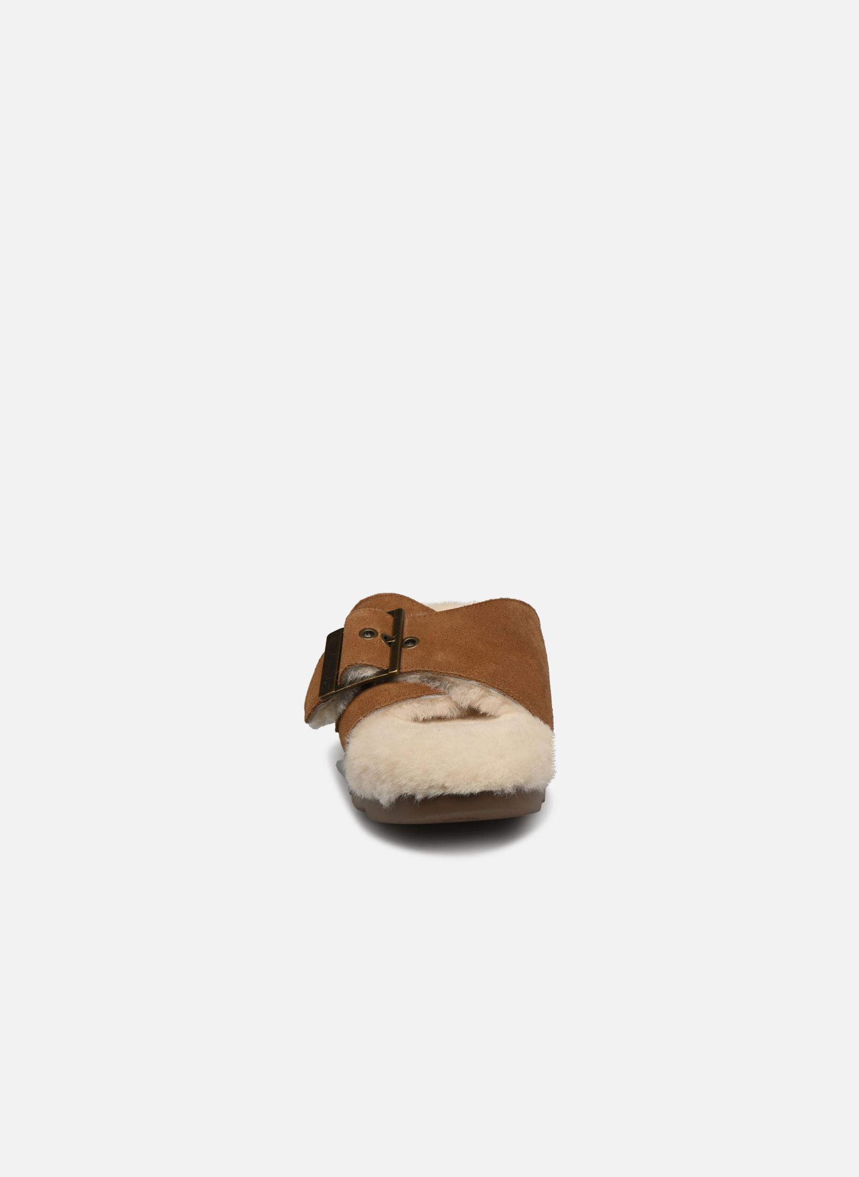 Pantoffels W OUTSLIDE BUCKLE dames bruin UGG Pantoffels W OUTSLIDE BUCKLE dames bruin CHESTNUT SUEDE