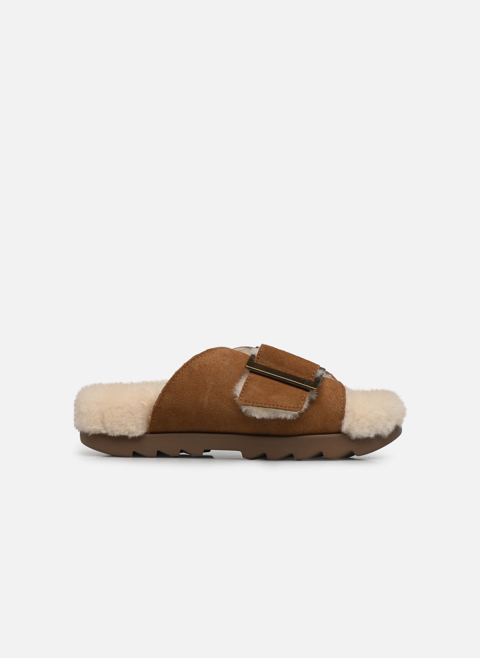 Pantoffels W OUTSLIDE BUCKLE dames bruin UGG Pantoffels W OUTSLIDE BUCKLE dames bruin CHESTNUT SUEDE