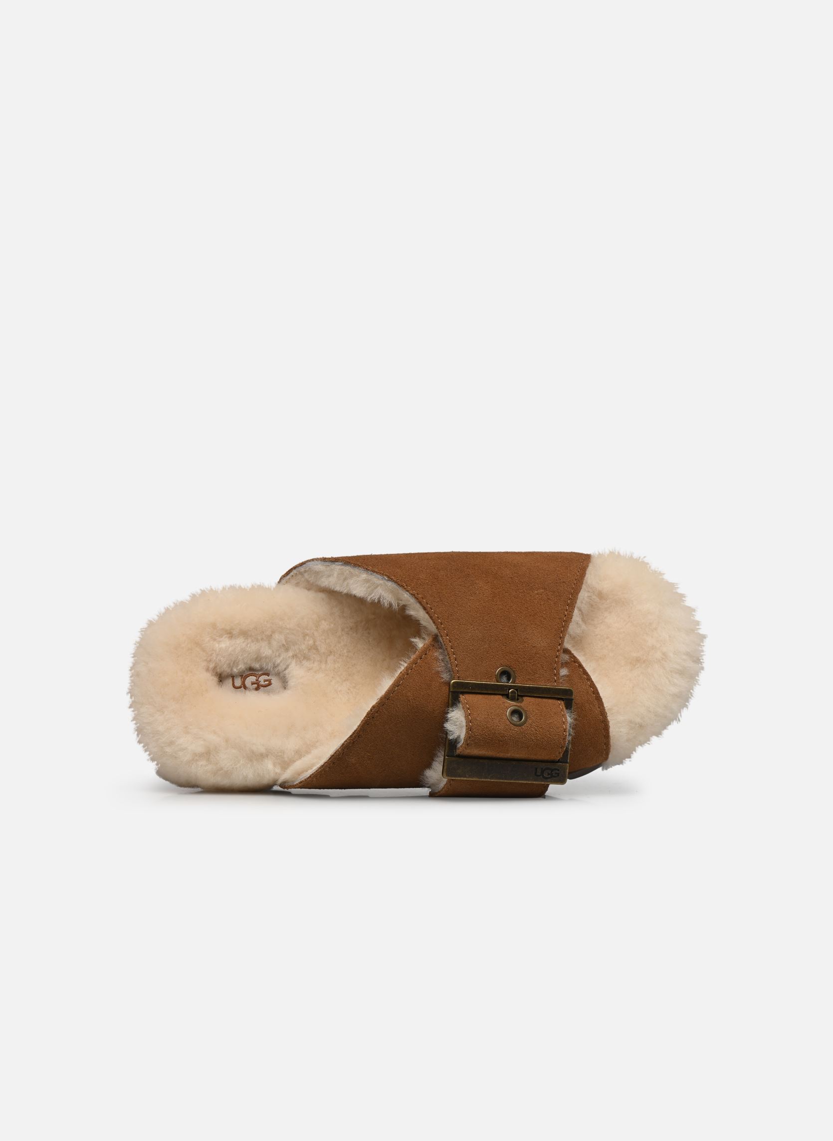 Pantoffels W OUTSLIDE BUCKLE dames bruin UGG Pantoffels W OUTSLIDE BUCKLE dames bruin CHESTNUT SUEDE