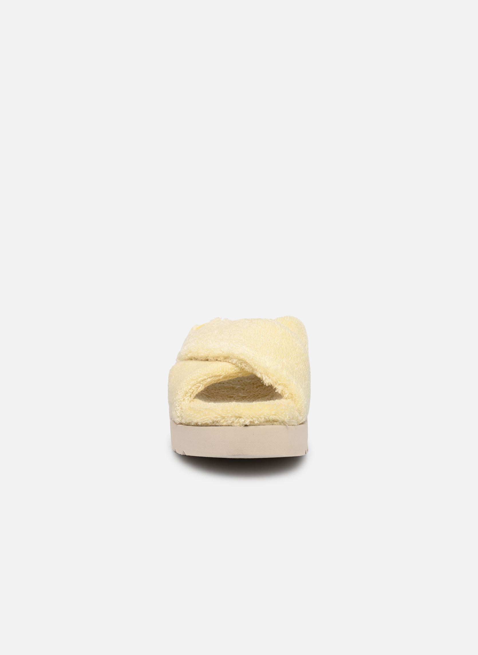 Chaussons W FUZZ SUGAR TERRY CROSS SLIDE femme jaune UGG Chaussons W FUZZ SUGAR TERRY CROSS SLIDE femme jaune BANANA PUDDING