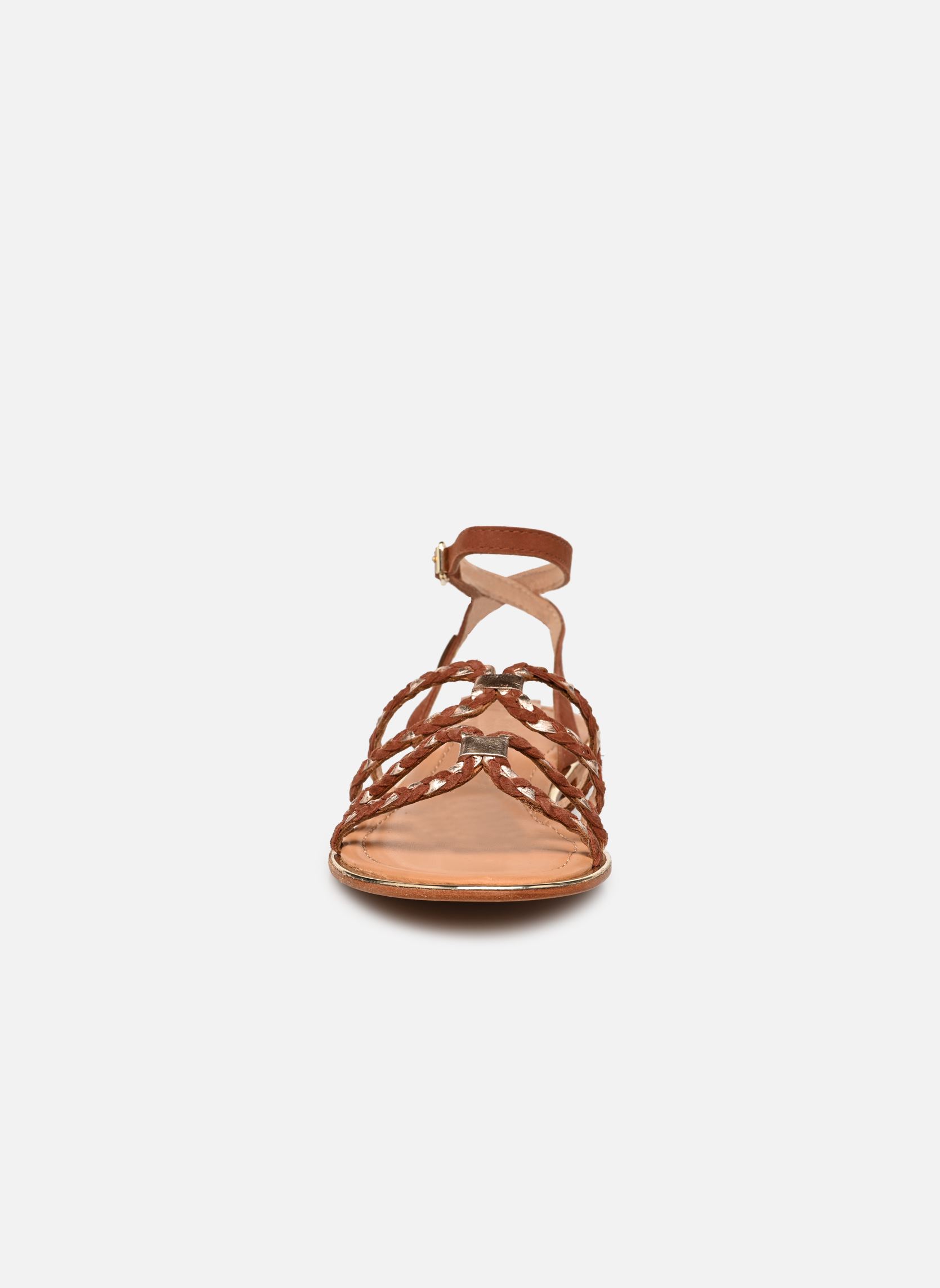Sandales HOMAYA femme marron Les Tropéziennes par M Belarbi Sandales HOMAYA femme marron CANNELLE/OR