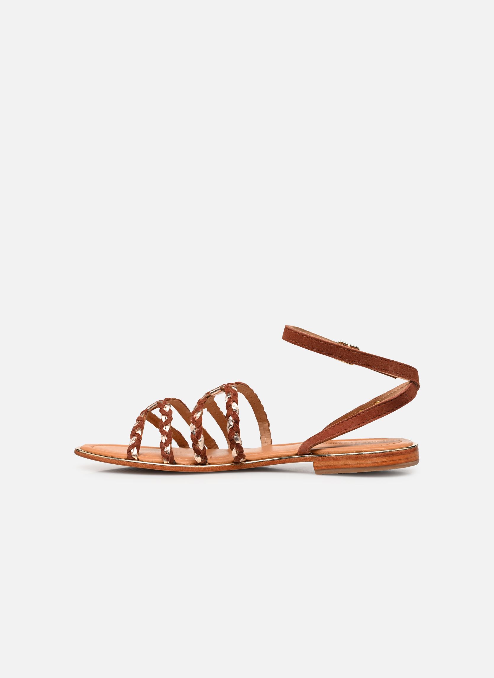Sandales HOMAYA femme marron Les Tropéziennes par M Belarbi Sandales HOMAYA femme marron CANNELLE/OR