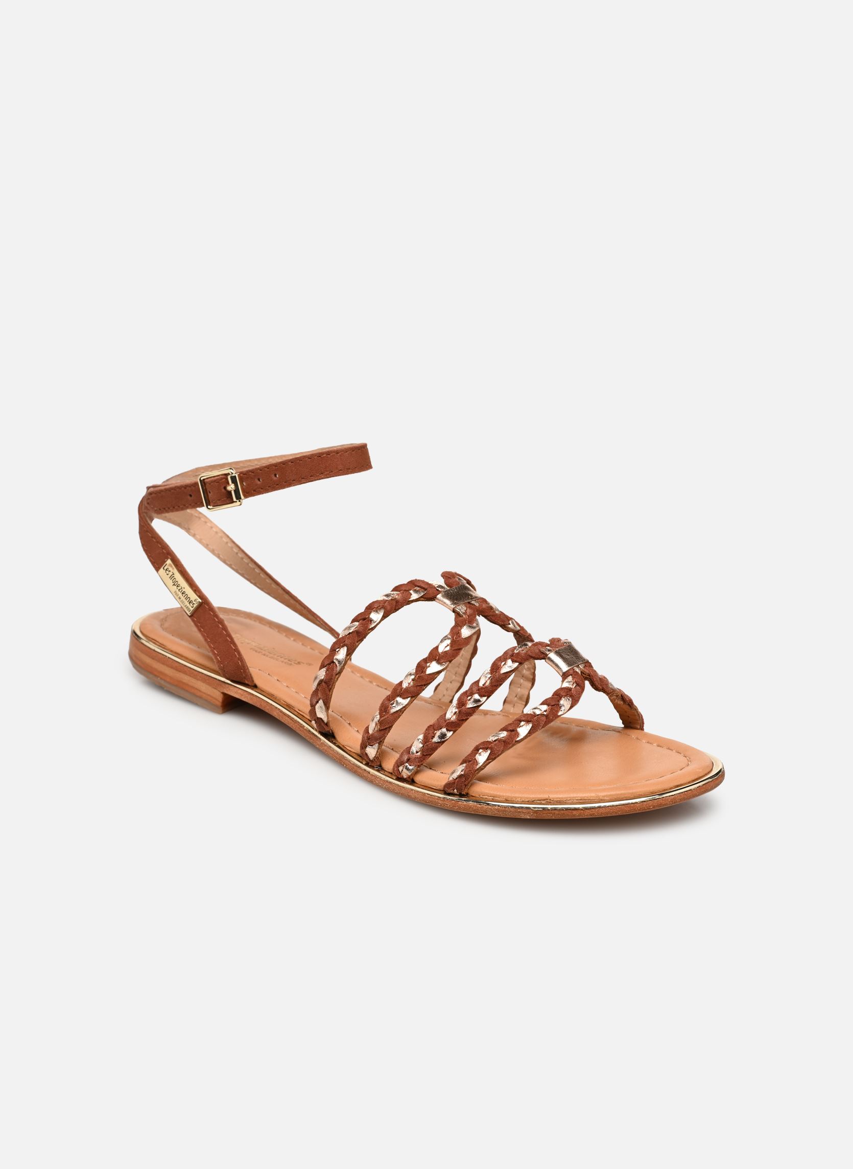 Sandales HOMAYA femme marron Les Tropéziennes par M Belarbi Sandales HOMAYA femme marron CANNELLE/OR