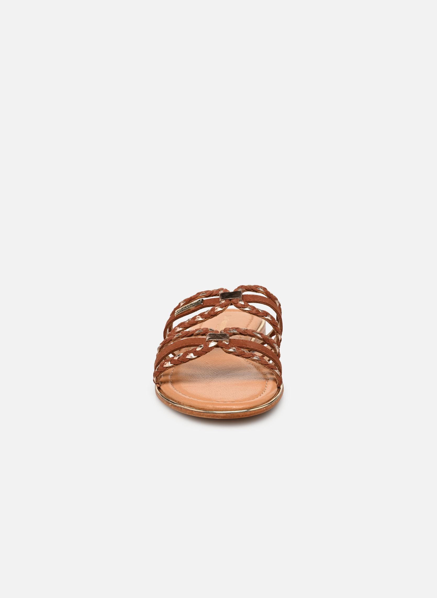 Mules HARIA femme marron Les Tropéziennes par M Belarbi Mules HARIA femme marron CANNELLE/OR