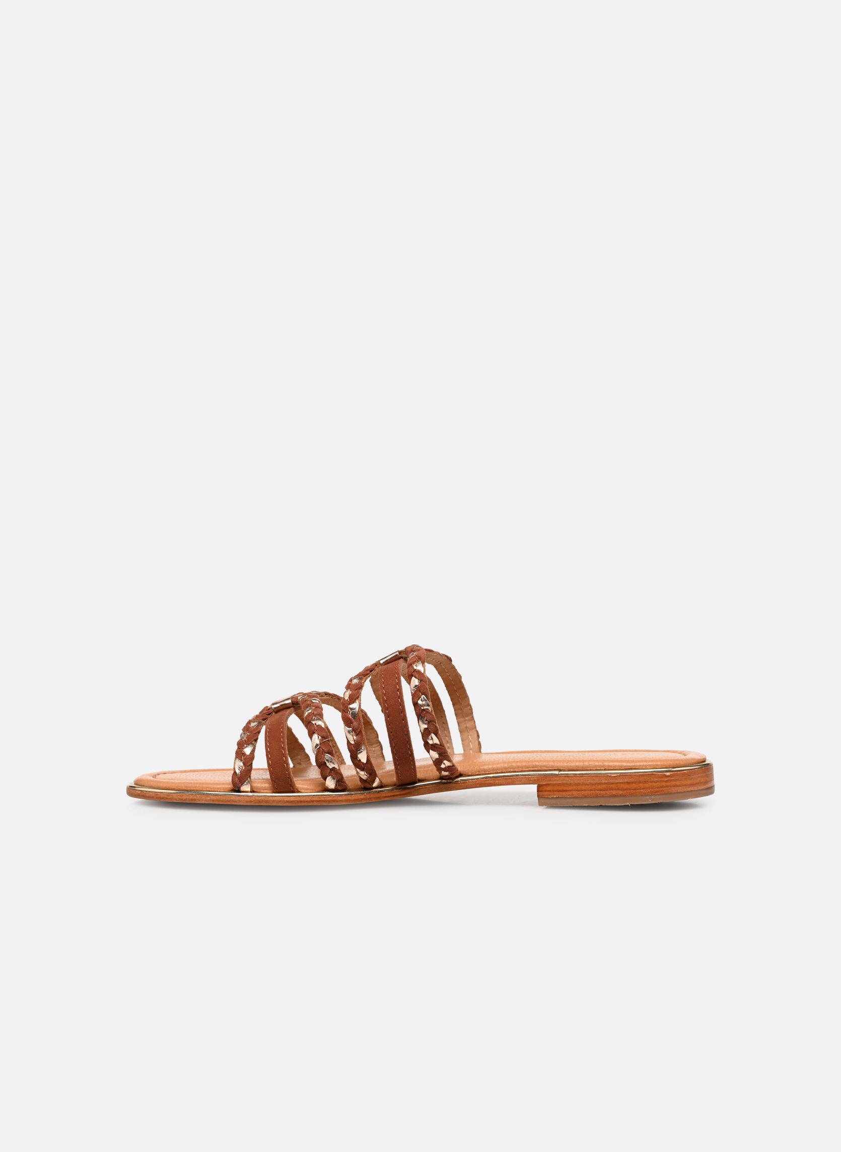 Mules HARIA femme marron Les Tropéziennes par M Belarbi Mules HARIA femme marron CANNELLE/OR