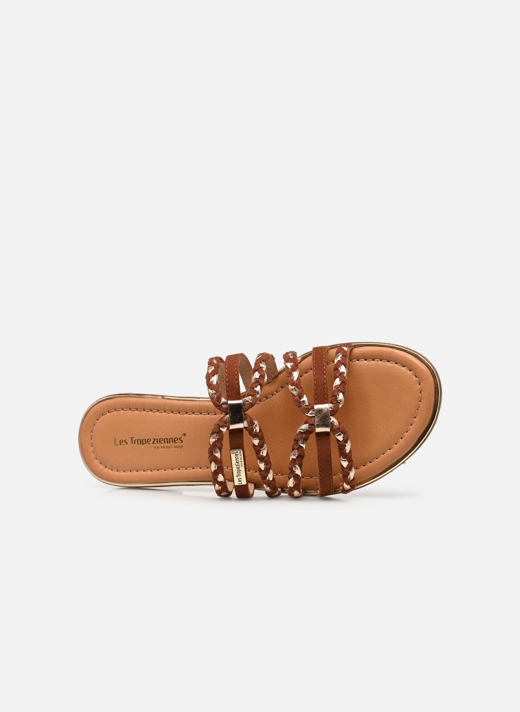 Mules HARIA femme marron Les Tropéziennes par M Belarbi Mules HARIA femme marron CANNELLE/OR
