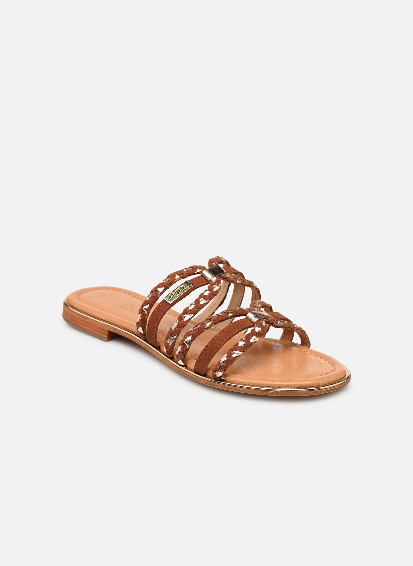 Mules HARIA femme marron Les Tropéziennes par M Belarbi Mules HARIA femme marron CANNELLE/OR