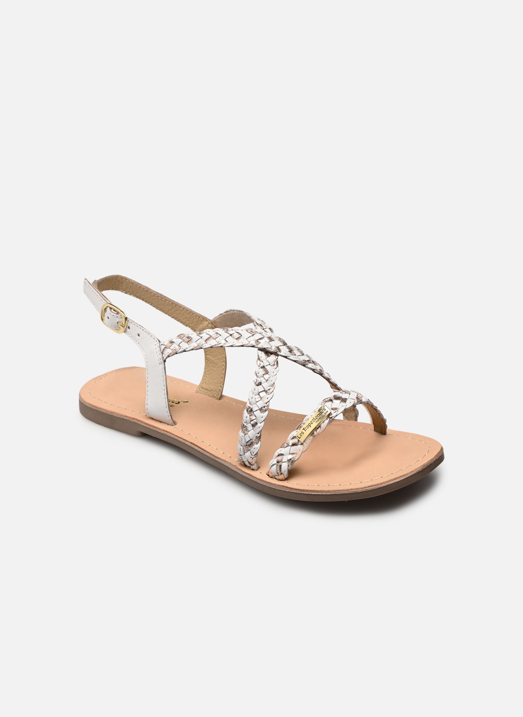 Sandales DIAMS femme blanc Les Tropéziennes par M Belarbi Sandales DIAMS femme blanc BLANC/OR