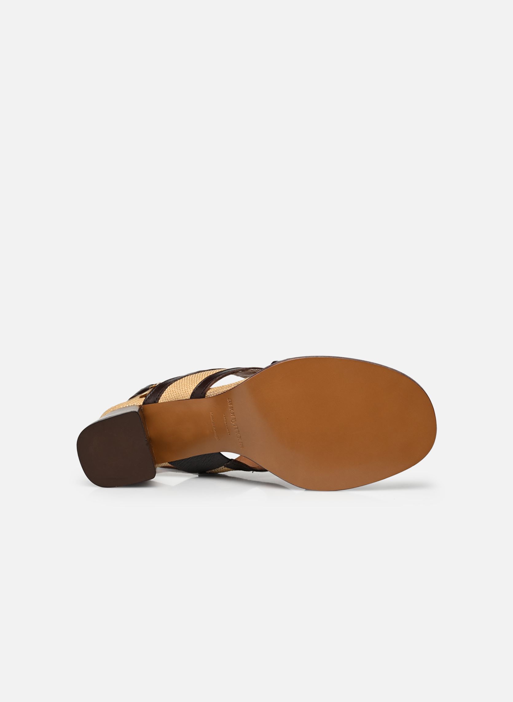 Sandalen Avril 55 Raffia dames beige Anonymous Copenhagen Sandalen Avril 55 Raffia dames beige SHINY LAMB COFFEE BROWN