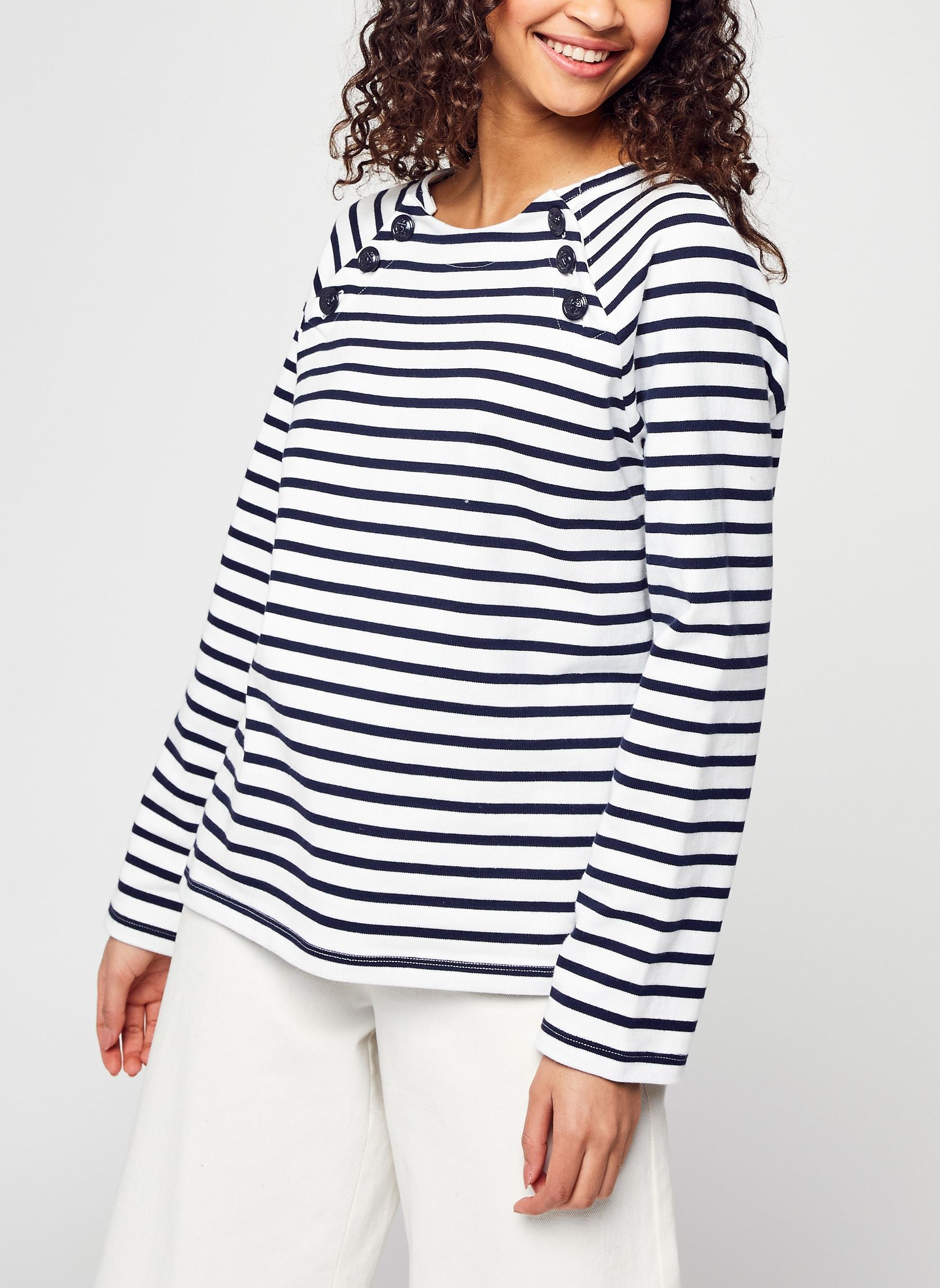 Pull Petit Bateau Femme - Col V Boutonné, Maille Côte Anglaise, Pur Coton, Coupe Ajustée - 6