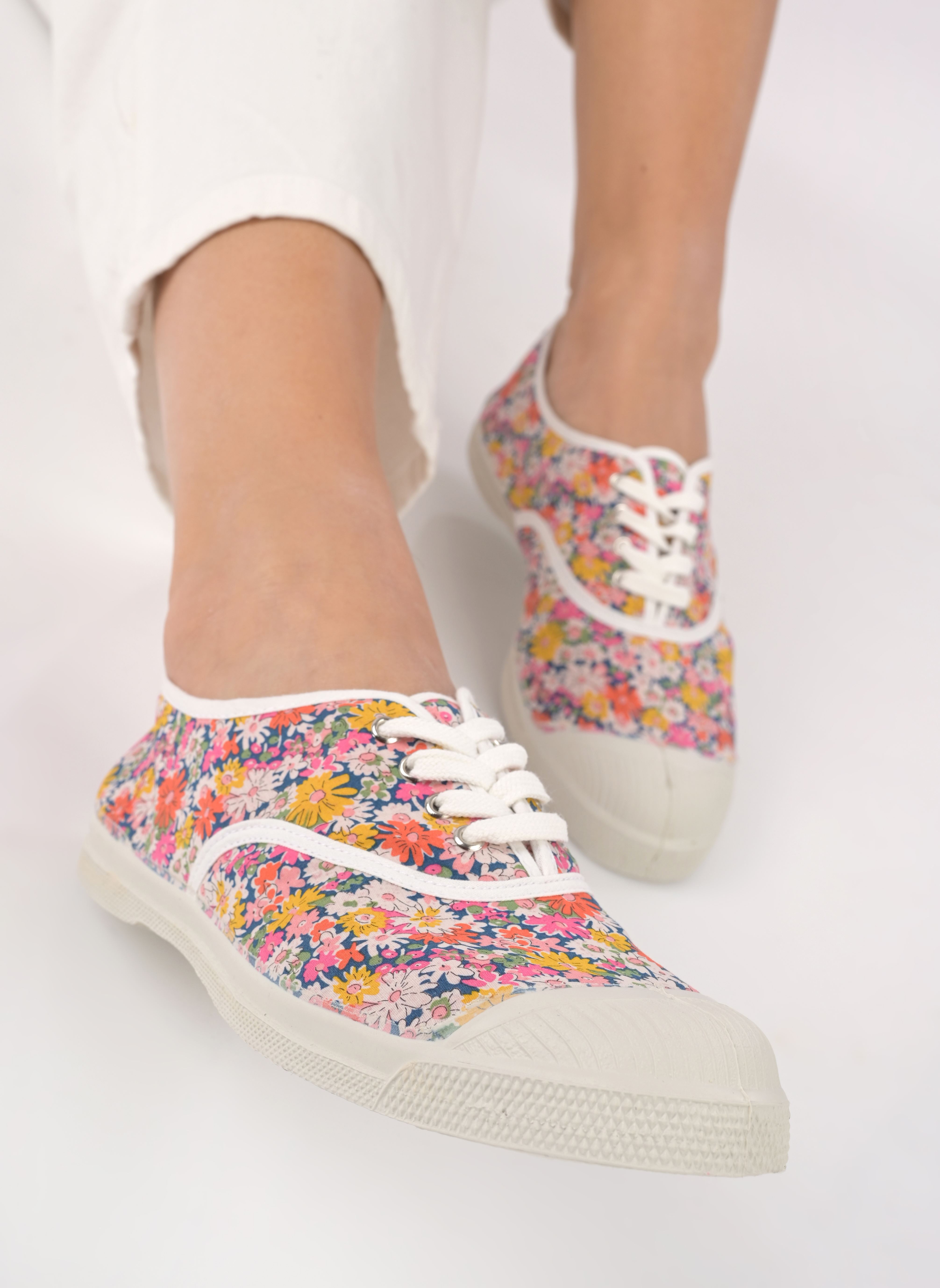 Baskets toile Tennis Liberty W femme multicolore Bensimon Baskets toile Tennis Liberty W femme multicolore FLEURS LIBBY