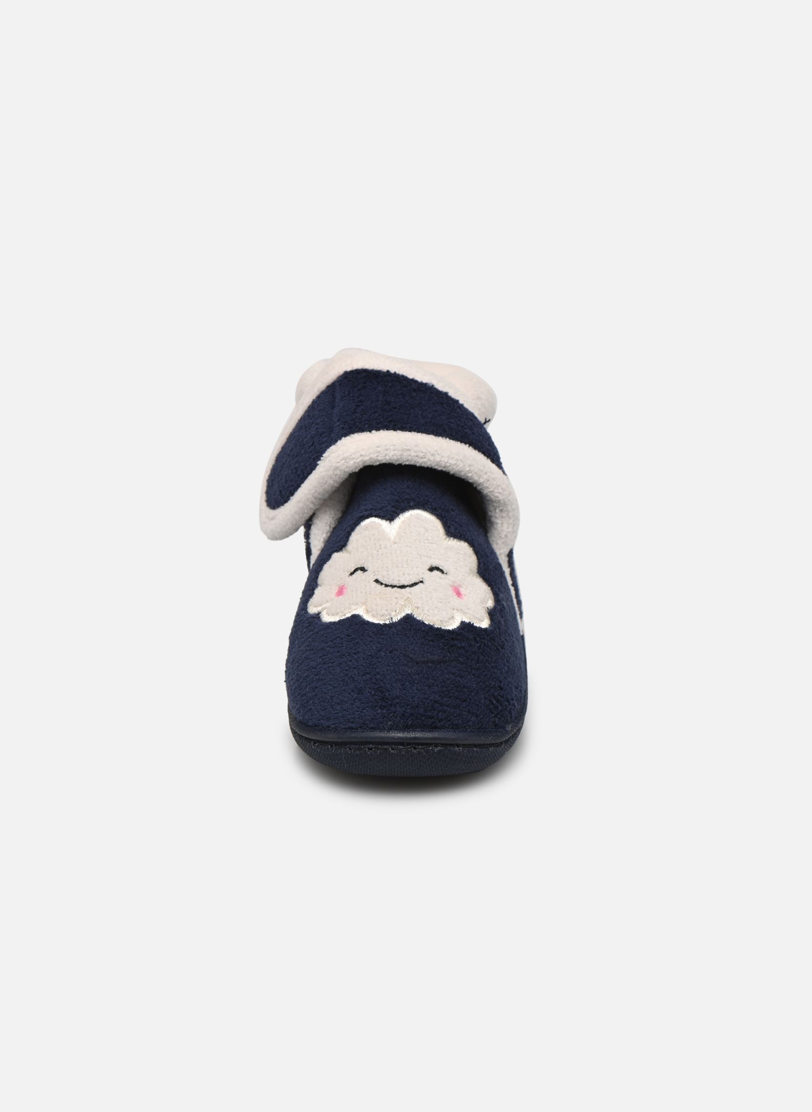 Hausschuhe Bottillons Velcro Fille - Micro-Eponge mädchen blau Isotoner Hausschuhe Bottillons Velcro Fille - Micro-Eponge mädchen blau MARINE