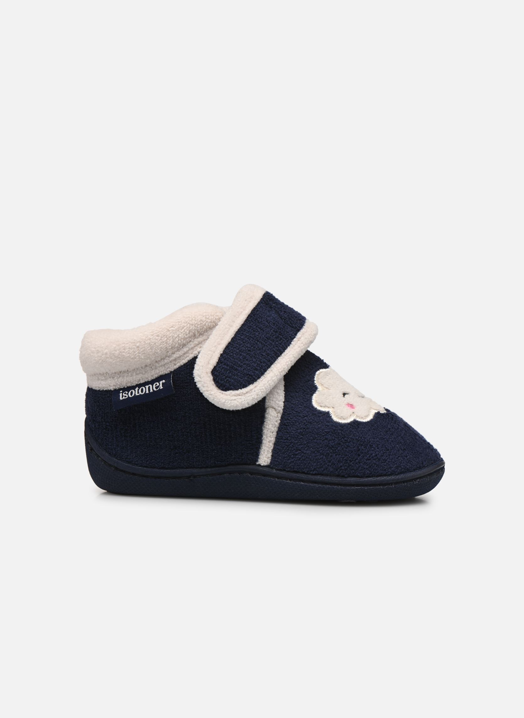 Hausschuhe Bottillons Velcro Fille - Micro-Eponge mädchen blau Isotoner Hausschuhe Bottillons Velcro Fille - Micro-Eponge mädchen blau MARINE