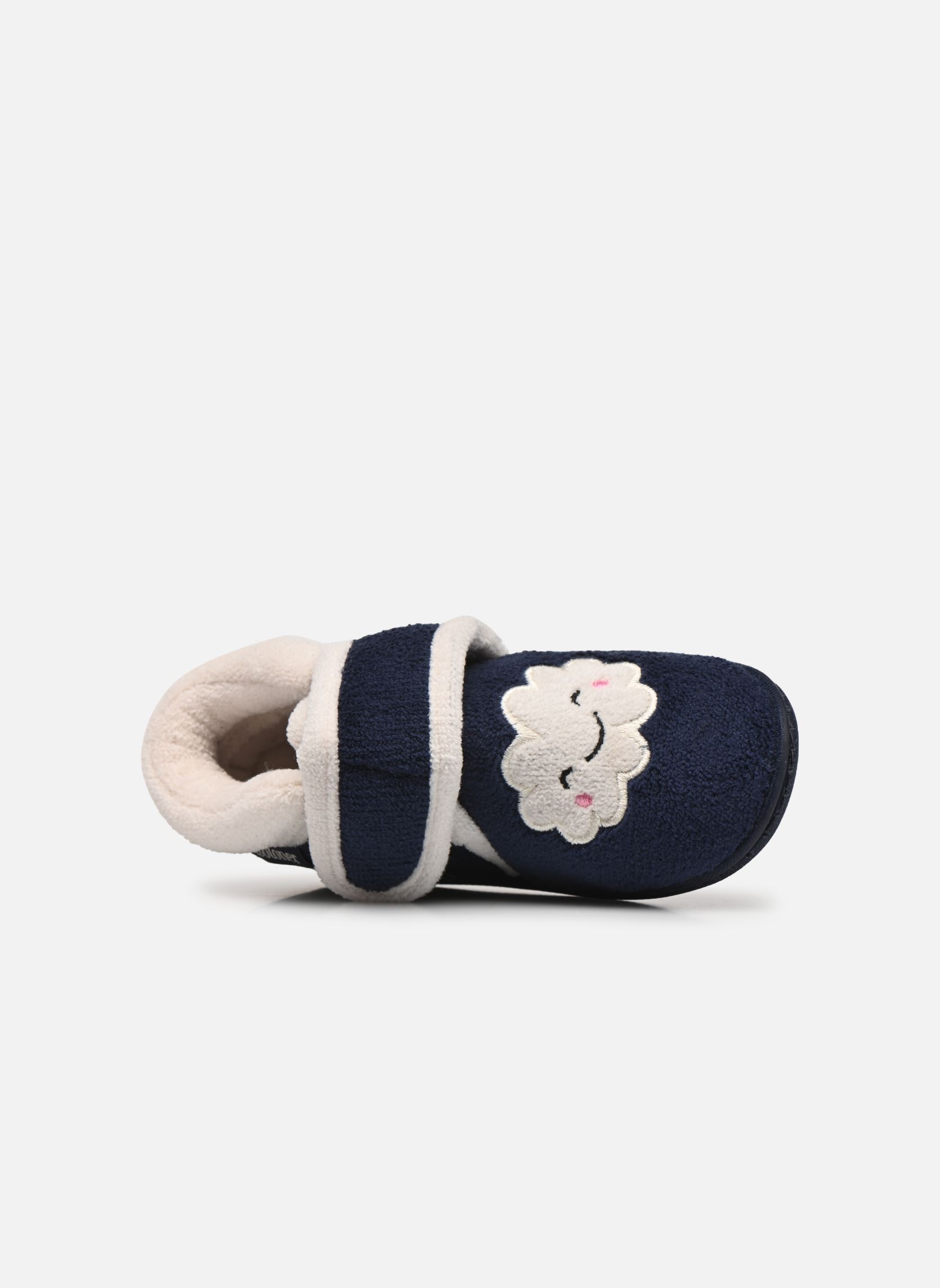 Hausschuhe Bottillons Velcro Fille - Micro-Eponge mädchen blau Isotoner Hausschuhe Bottillons Velcro Fille - Micro-Eponge mädchen blau MARINE