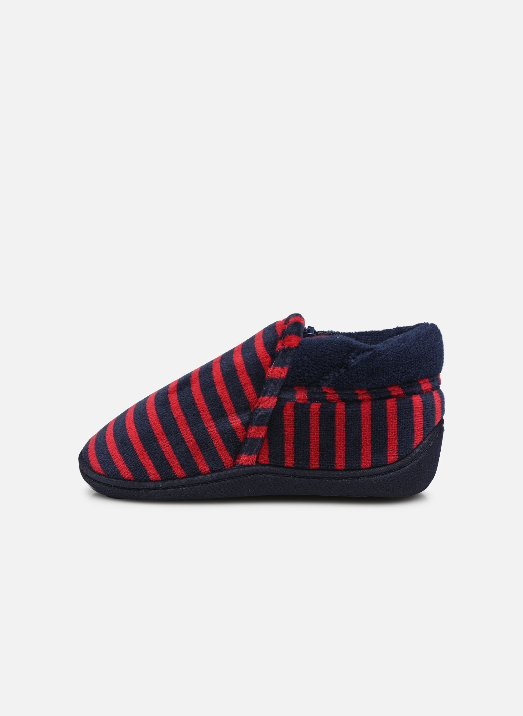 Chaussons Bottillons Zip Garcon - Velours garçon rouge Isotoner Chaussons Bottillons Zip Garcon - Velours garçon rouge RAYURES