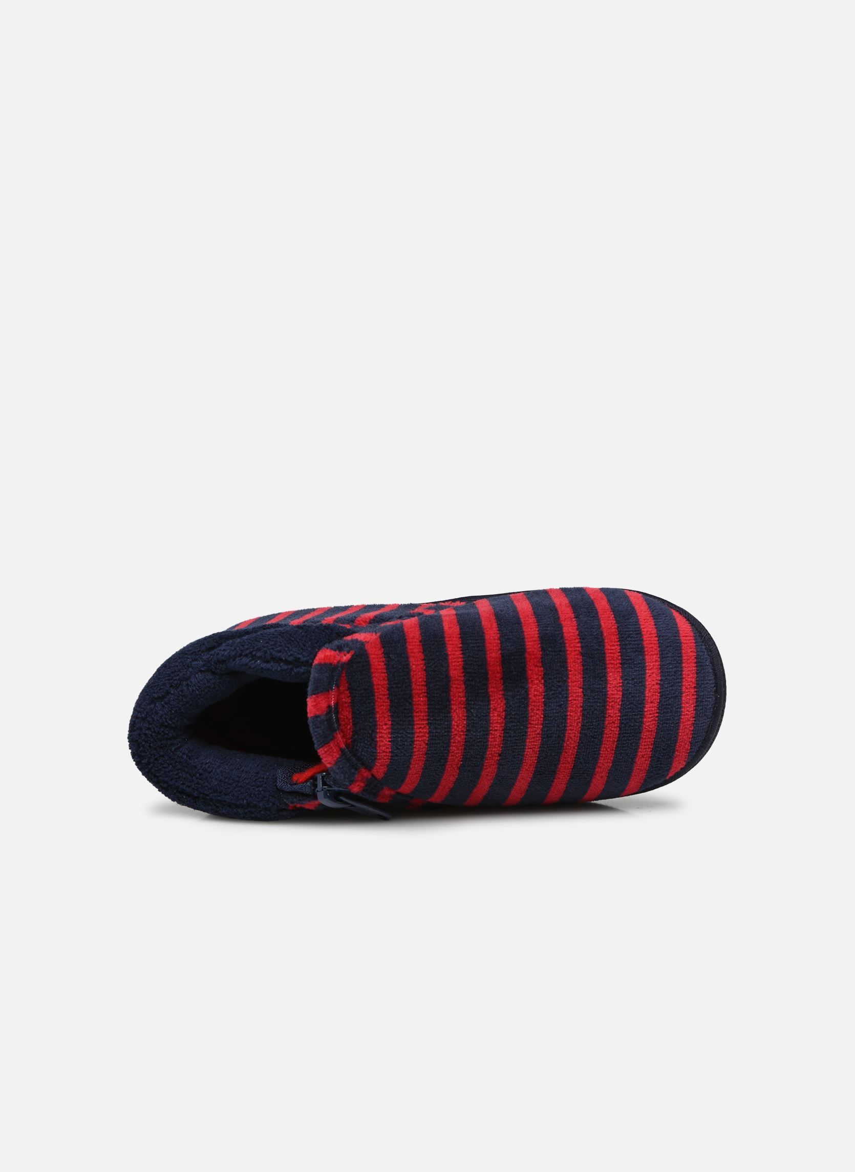 Chaussons Bottillons Zip Garcon - Velours garçon rouge Isotoner Chaussons Bottillons Zip Garcon - Velours garçon rouge RAYURES