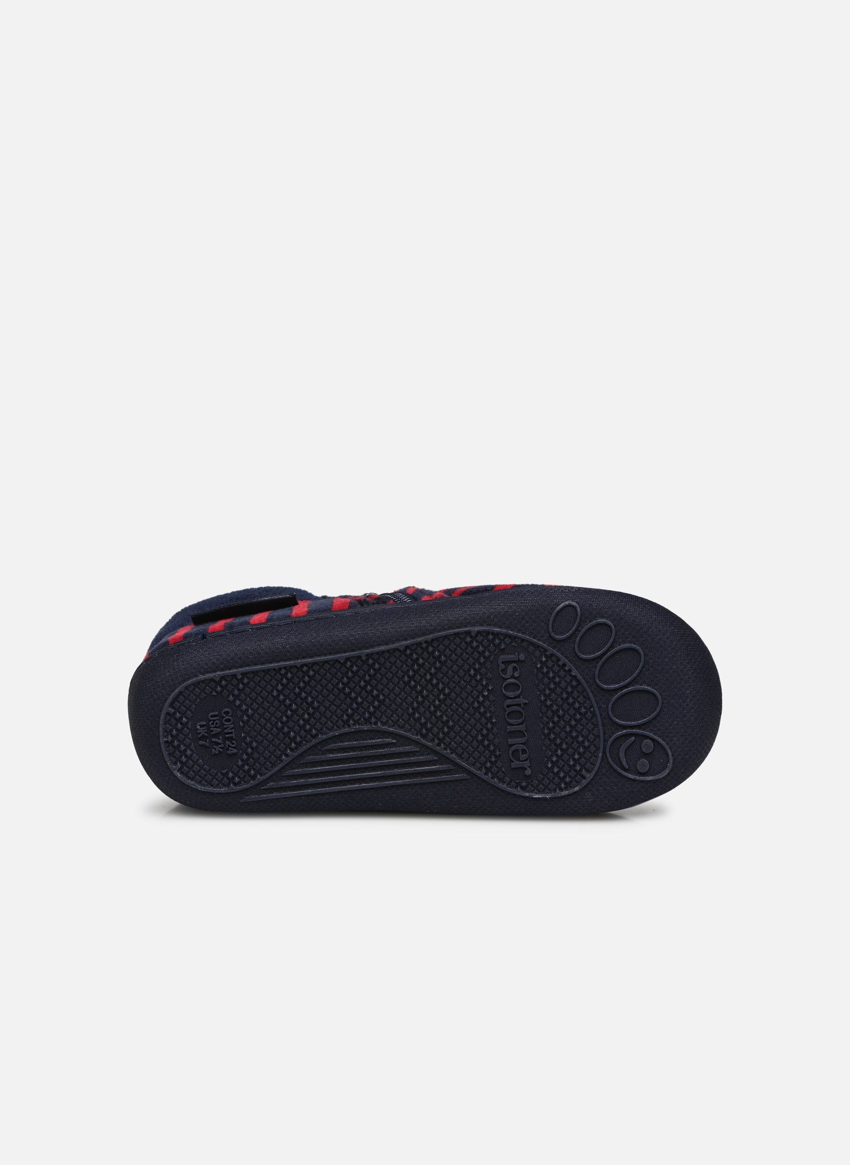 Chaussons Bottillons Zip Garcon - Velours garçon rouge Isotoner Chaussons Bottillons Zip Garcon - Velours garçon rouge RAYURES