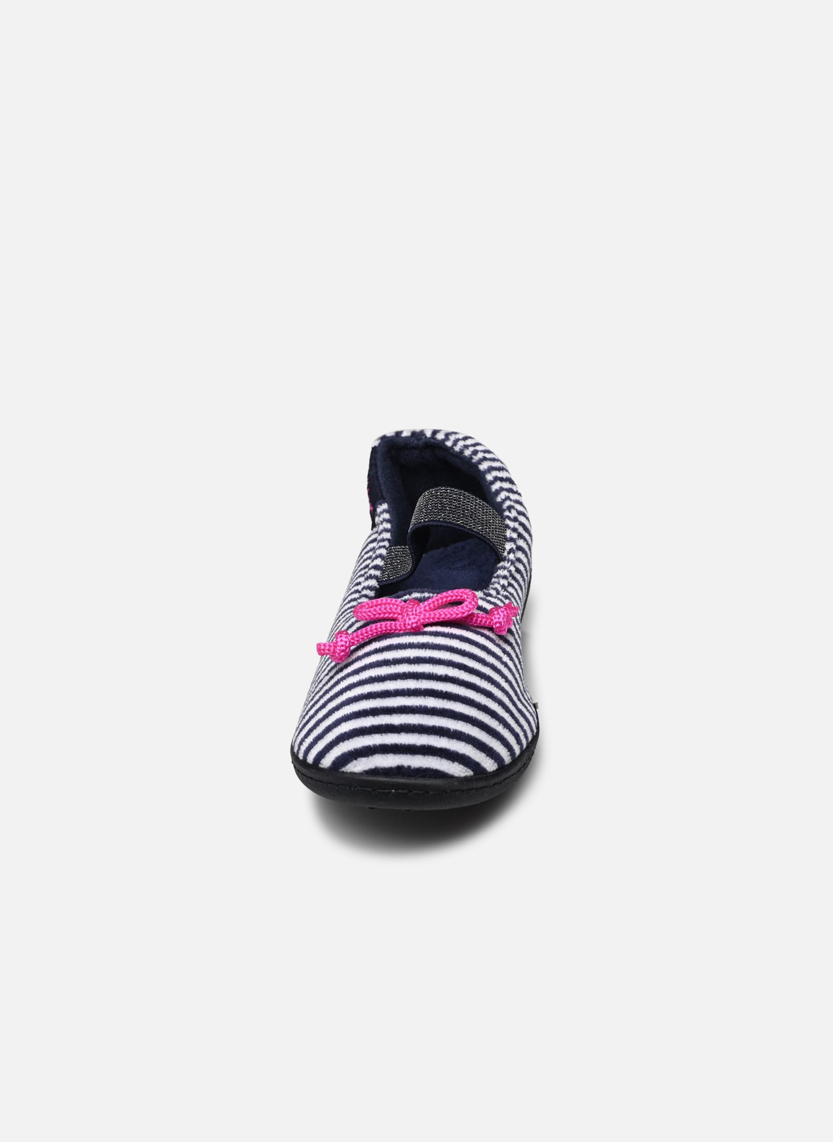 Chaussons Ballerines fille bleu Isotoner Chaussons Ballerines fille bleu RAYURES