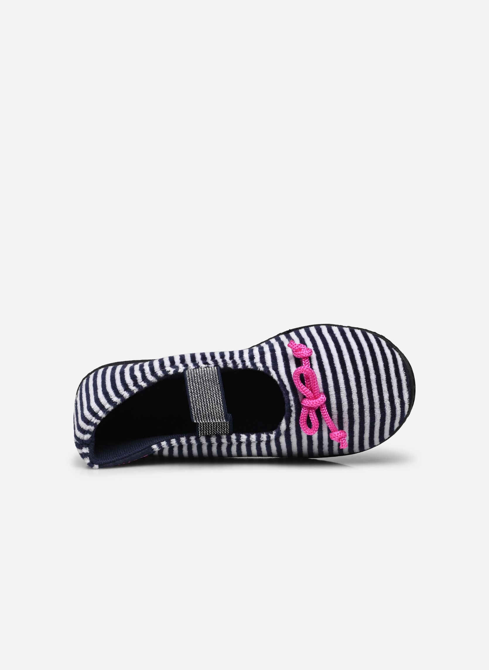 Chaussons Ballerines fille bleu Isotoner Chaussons Ballerines fille bleu RAYURES