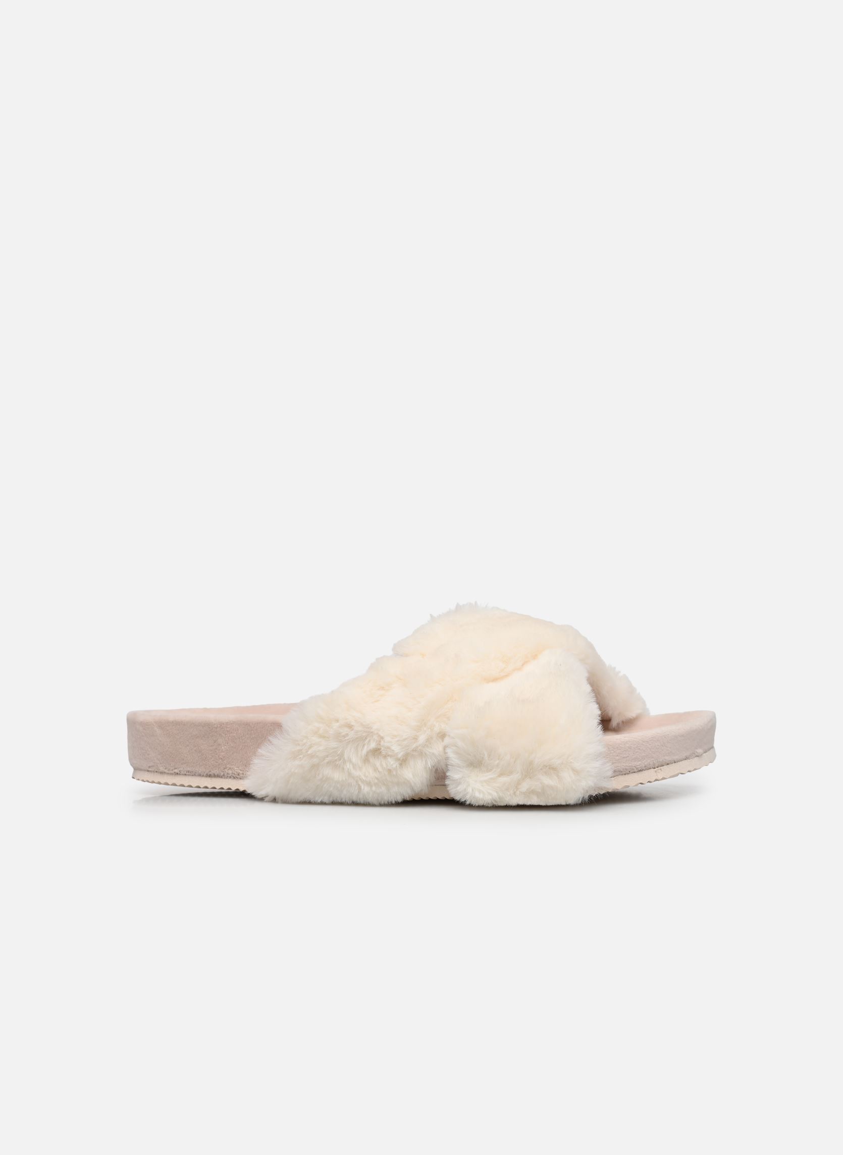 Hausschuhe Eleonore Cross Band Slide W damen beige Polo Ralph Lauren Hausschuhe Eleonore Cross Band Slide W damen beige Cream Plush Faux Fur