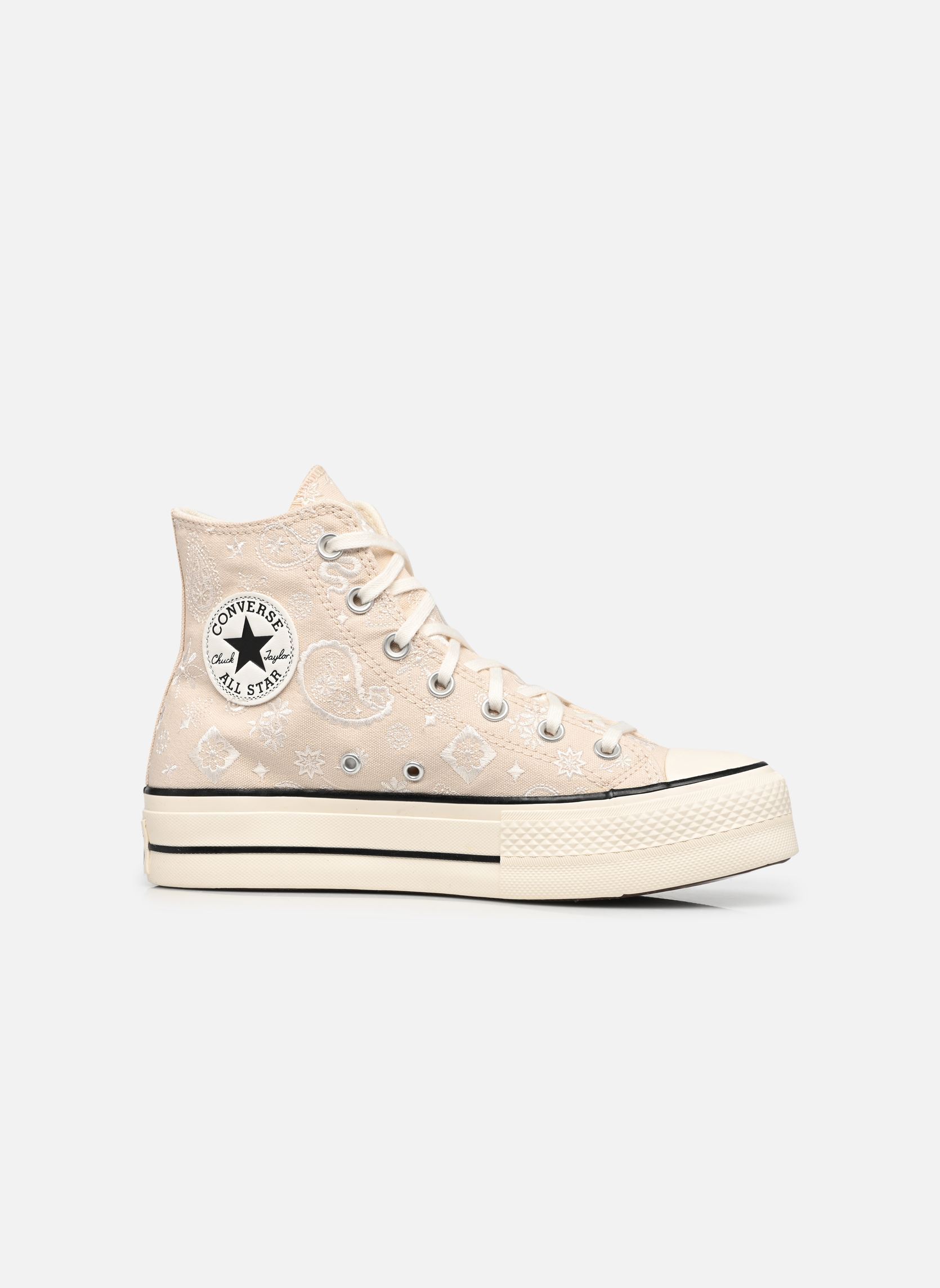 Baskets toile Chuck Taylor All Star Lift Hi femme blanc Converse Baskets toile Chuck Taylor All Star Lift Hi femme blanc NATURAL IVORY/EGRET/BLACK