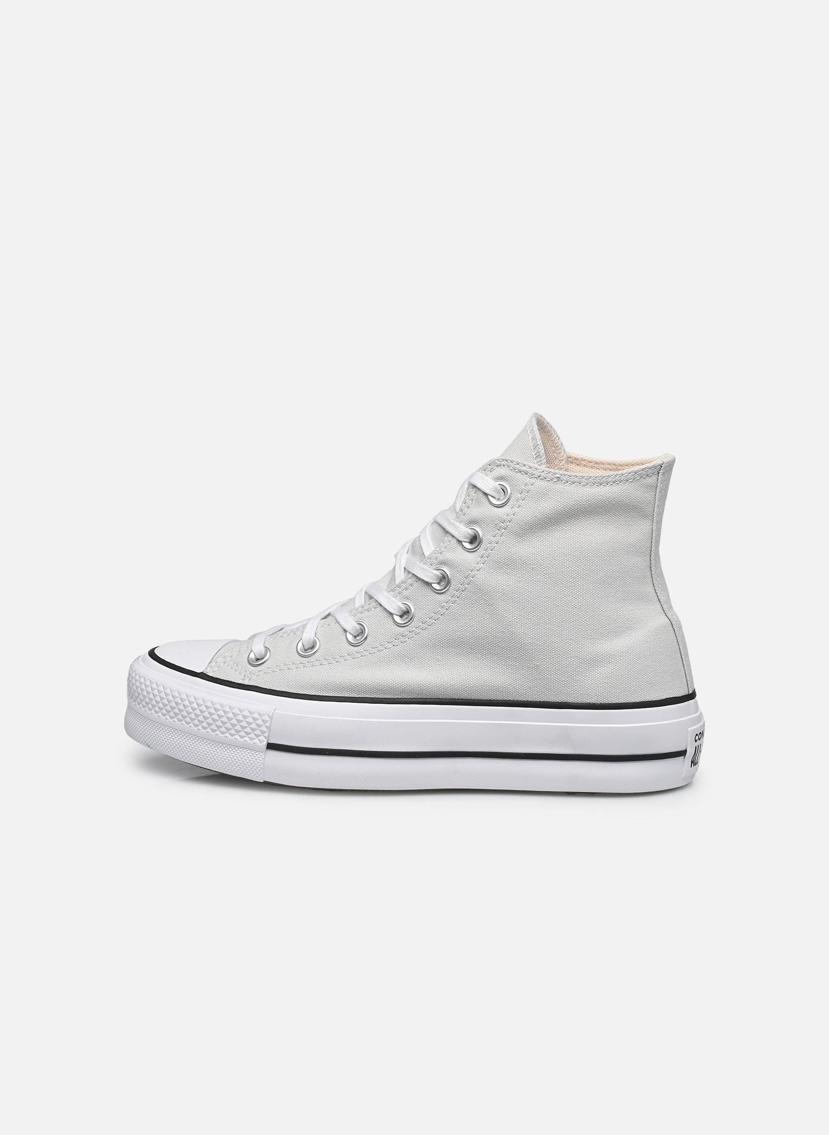 Leinen-Sneaker Chuck Taylor All Star Lift Hi damen grau Converse Leinen-Sneaker Chuck Taylor All Star Lift Hi damen grau BARELY GREY/WHITE/BLACK