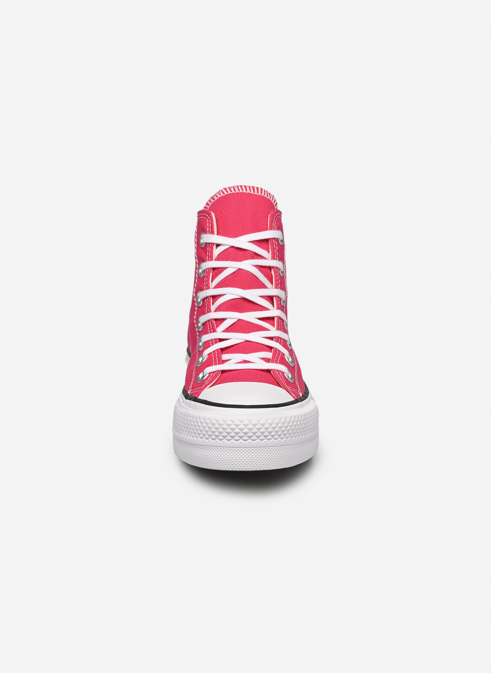Leinen-Sneaker Chuck Taylor All Star Lift Hi damen rosa Converse Leinen-Sneaker Chuck Taylor All Star Lift Hi damen rosa CERISE PINK/WHITE/BLACK