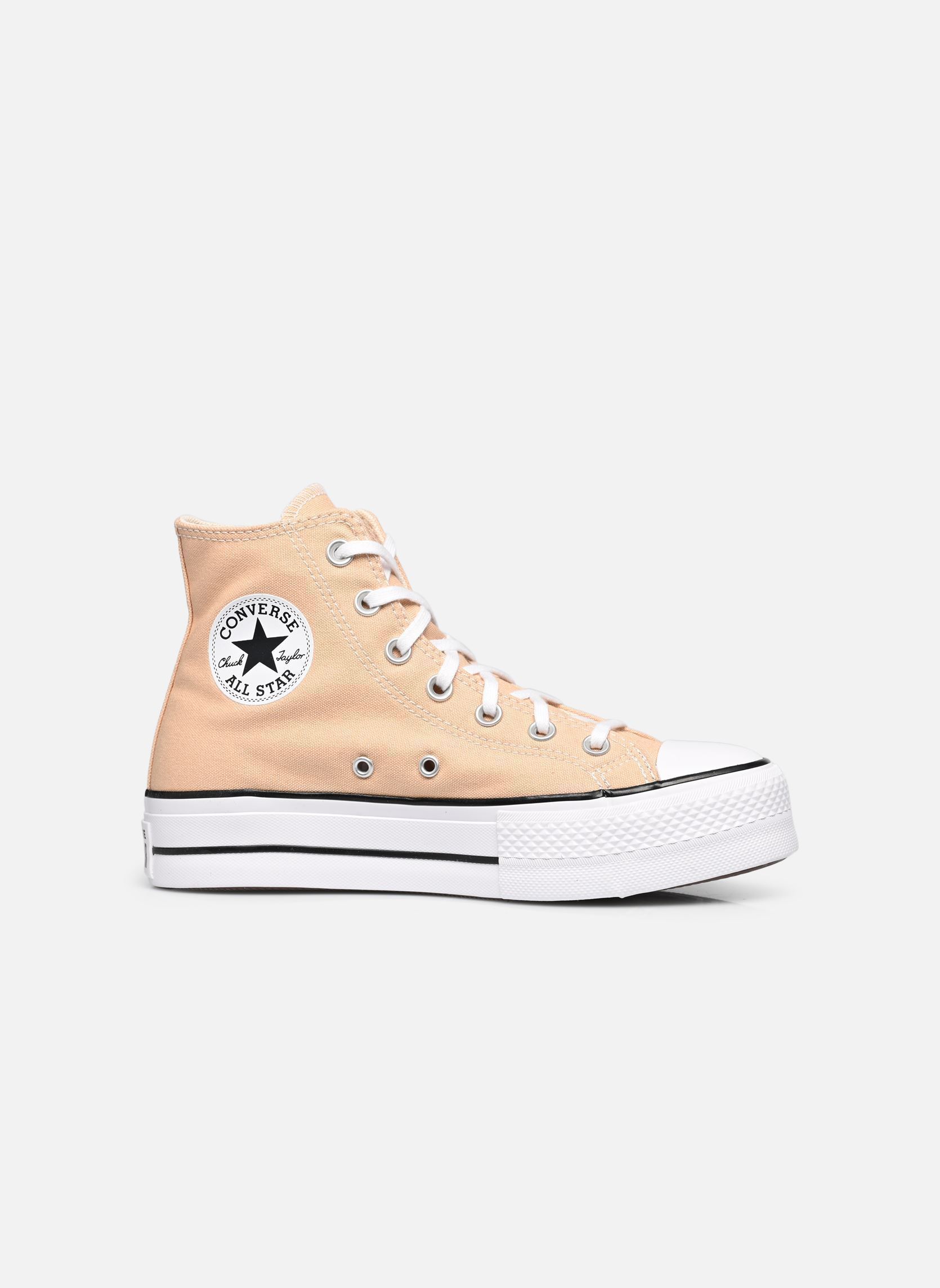 Leinen-Sneaker Chuck Taylor All Star Lift Hi damen beige Converse Leinen-Sneaker Chuck Taylor All Star Lift Hi damen beige COASTAL DUNE /WHITE/BLACK