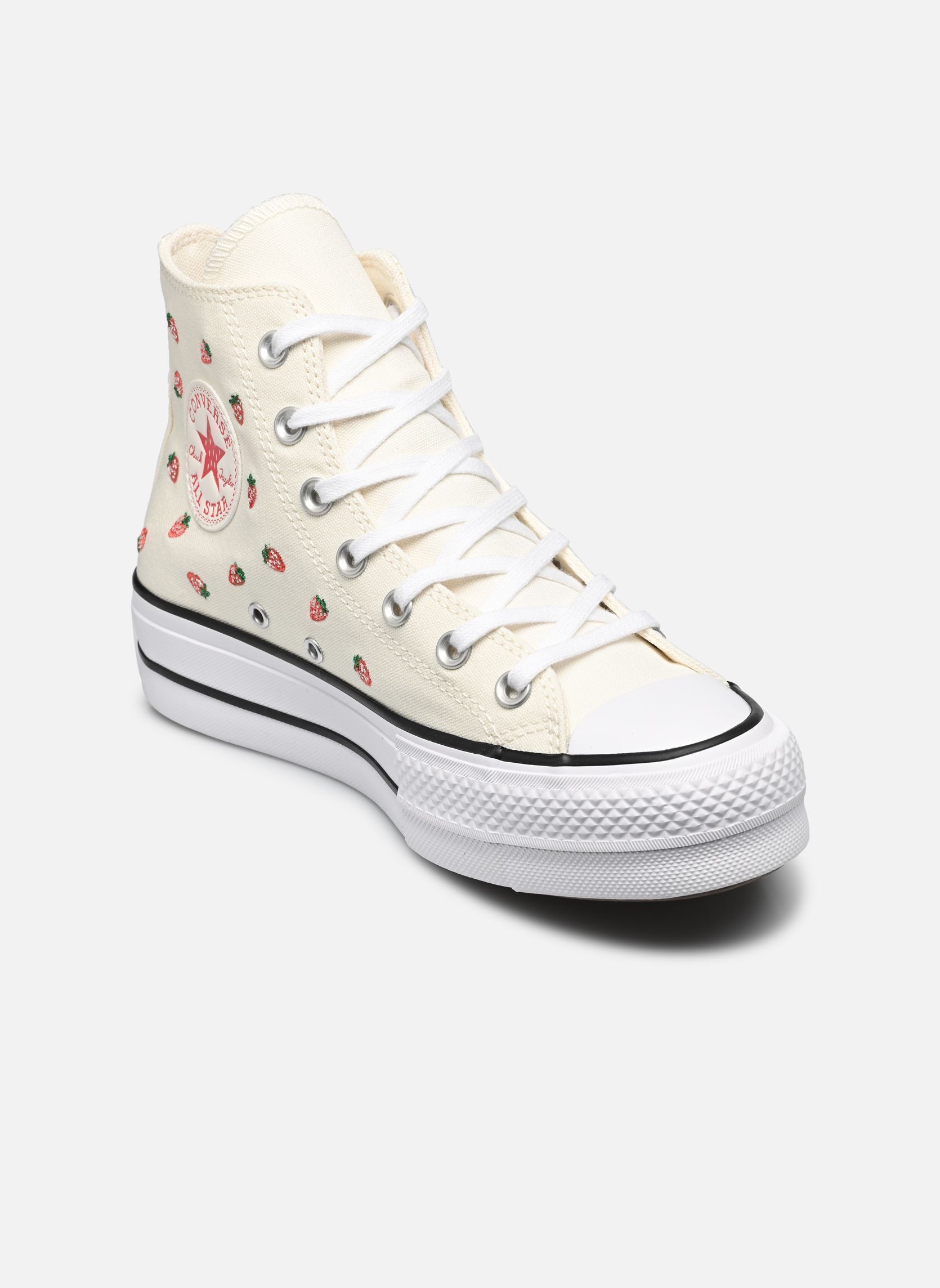 Chuck Taylor All Star Lift Platform Embroidered Strawberries - vue 2