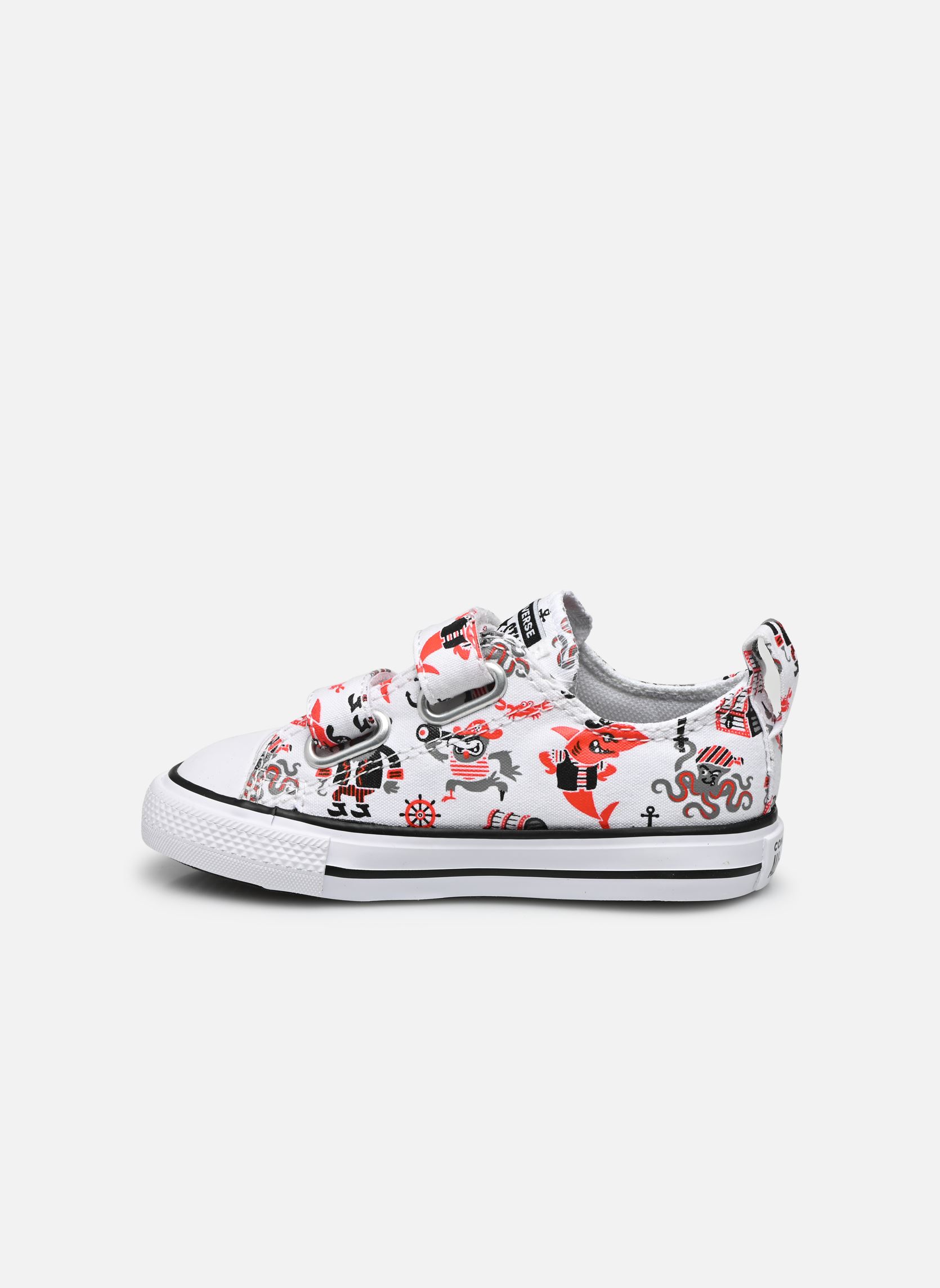 Sneakers basse Chuck Taylor Al Star 2V Pirates Hi bambino bianco Converse Sneakers basse Chuck Taylor Al Star 2V Pirates Hi bambino bianco White/University Red/Black