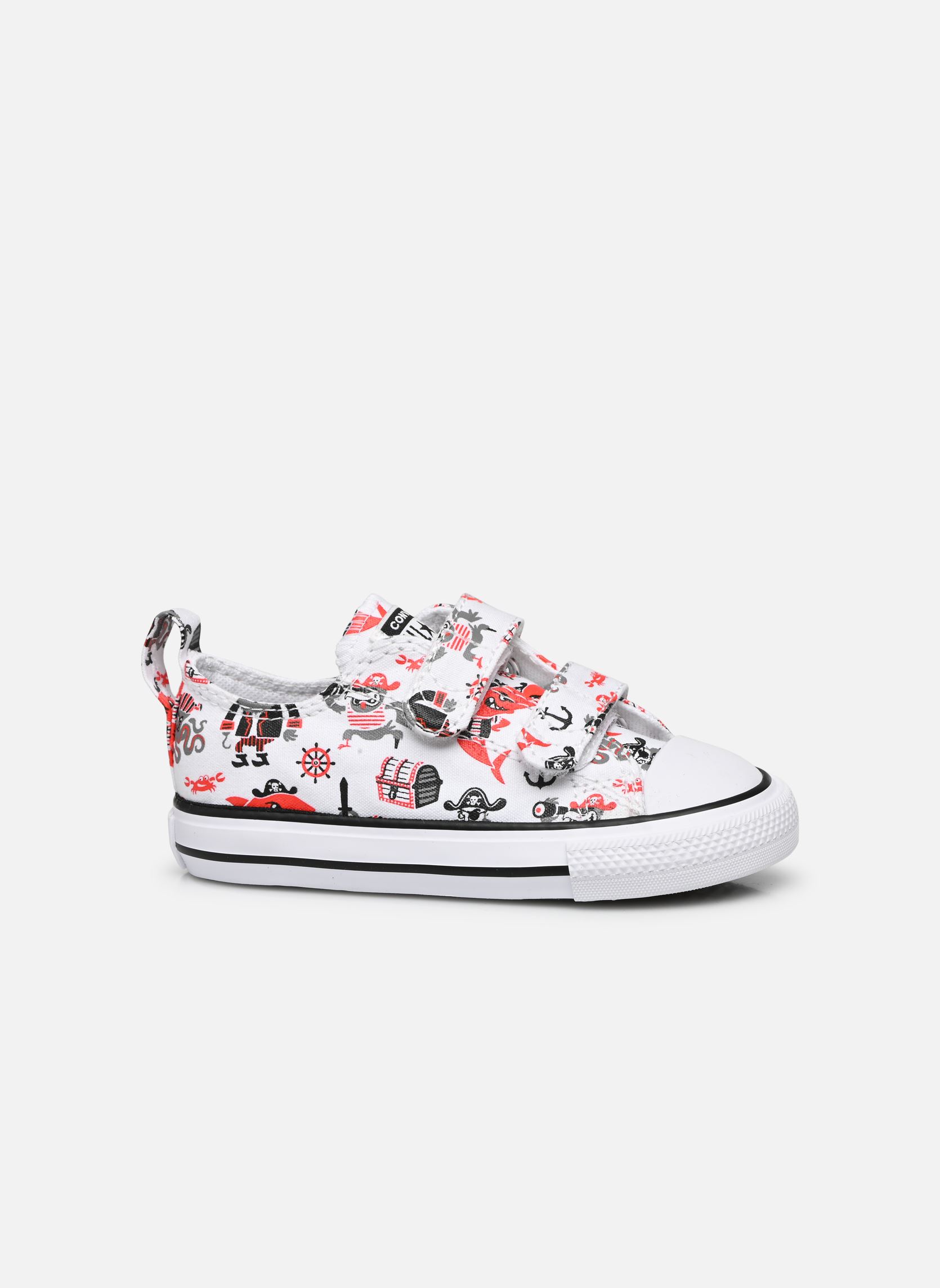 Sneakers basse Chuck Taylor Al Star 2V Pirates Hi bambino bianco Converse Sneakers basse Chuck Taylor Al Star 2V Pirates Hi bambino bianco White/University Red/Black