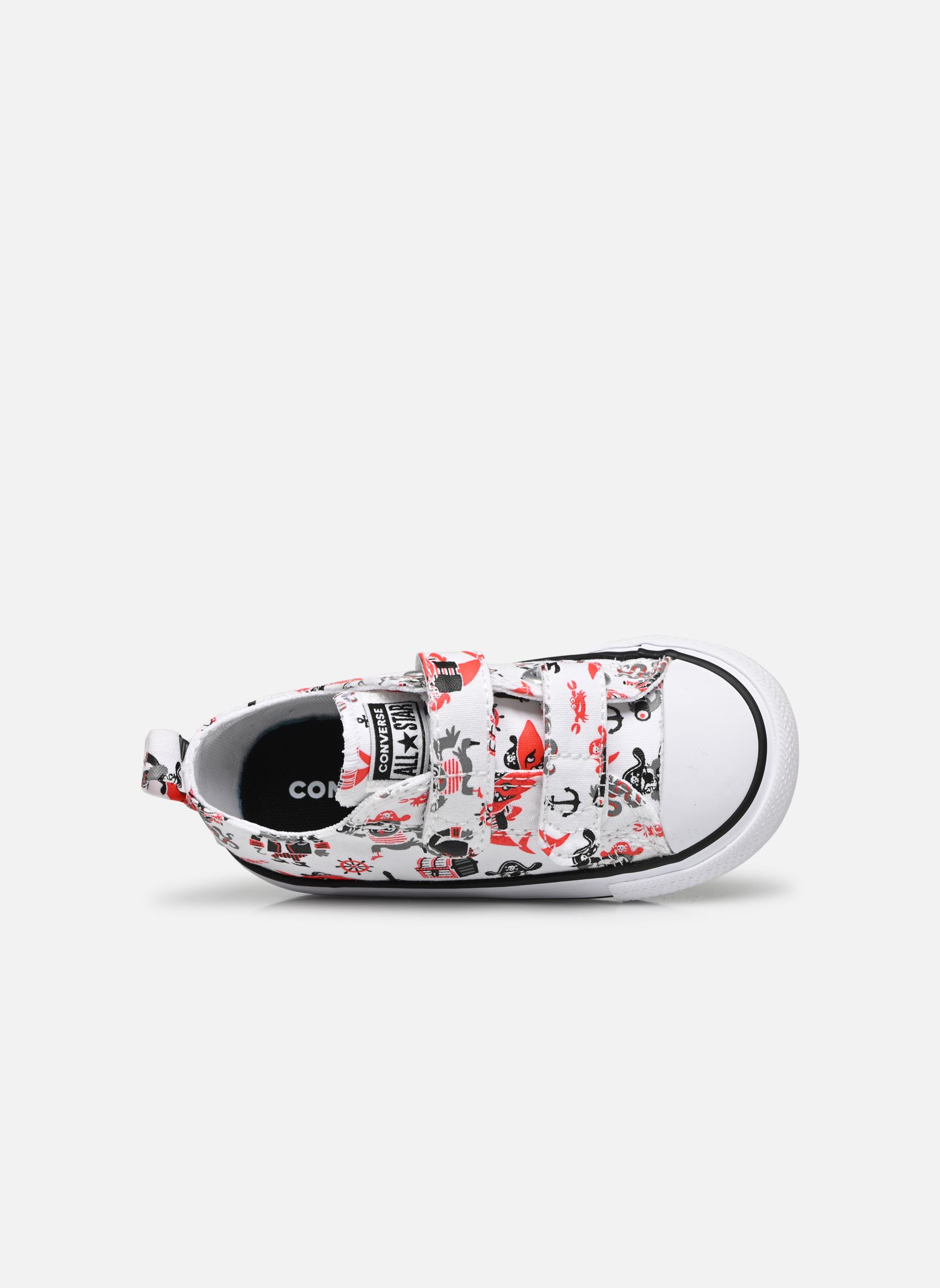 Sneakers basse Chuck Taylor Al Star 2V Pirates Hi bambino bianco Converse Sneakers basse Chuck Taylor Al Star 2V Pirates Hi bambino bianco White/University Red/Black